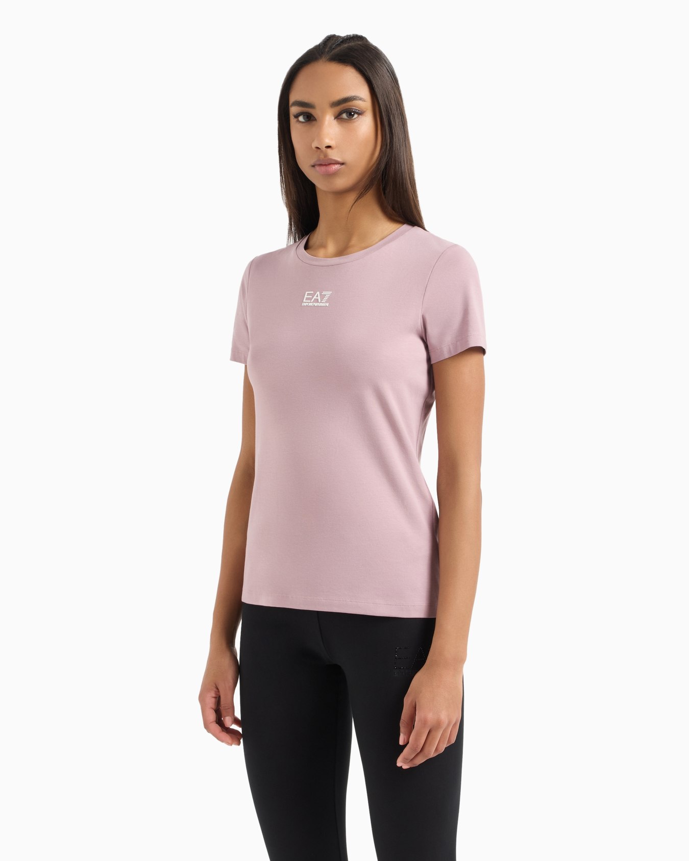 Logo Series stretch cotton and modal T-shirt Slide 1