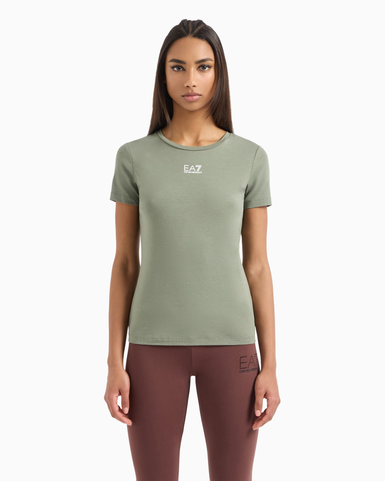 Logo Series stretch cotton and modal T-shirt Slide 1