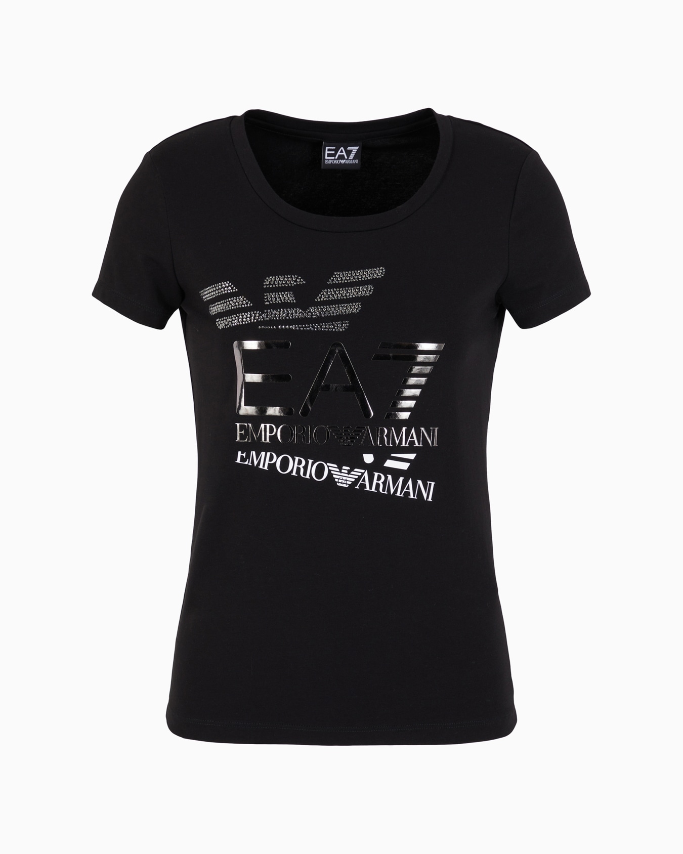 T-shirt ras-du-cou Logo Series en coton stretch Diapositive 0