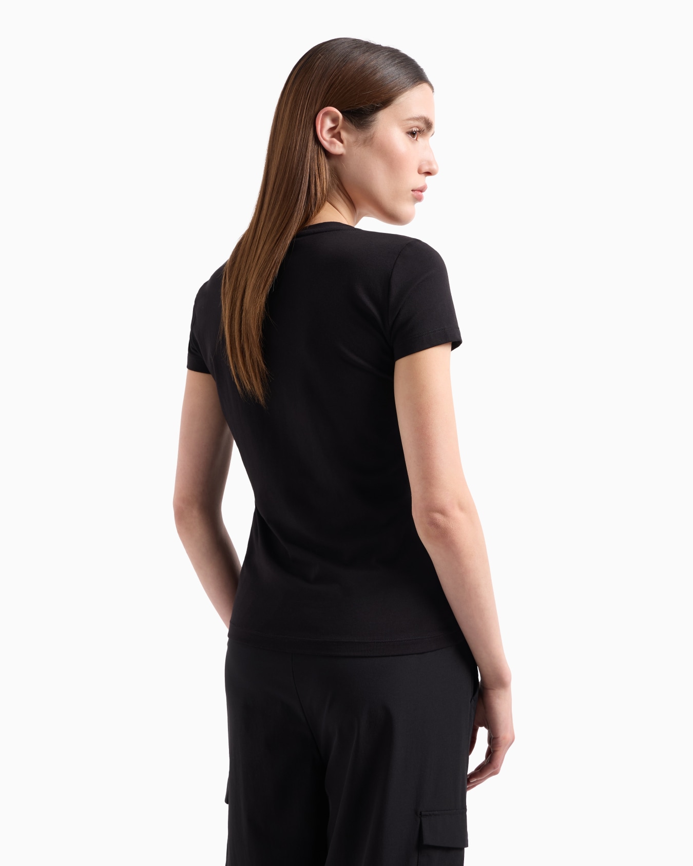 T-shirt ras-du-cou Logo Series en coton stretch Diapositive 2