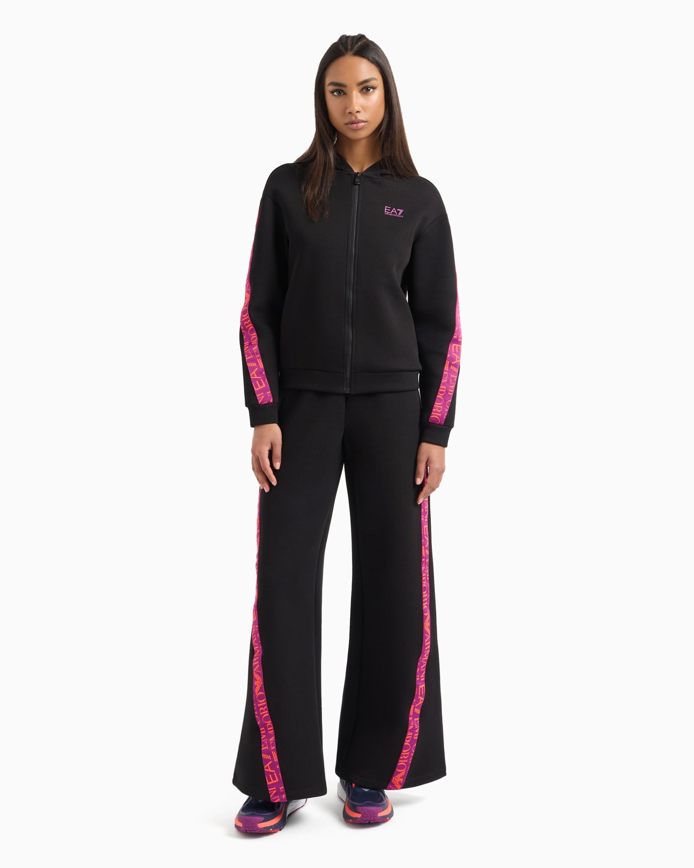 Cotton-blend interlock tracksuit with logo tape detail Slide 1
