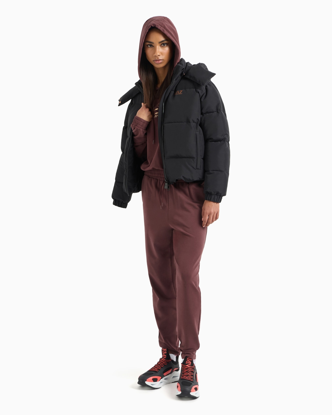 ASV tracksuit in stretch organic cotton and modal, with logo studs Slide 3