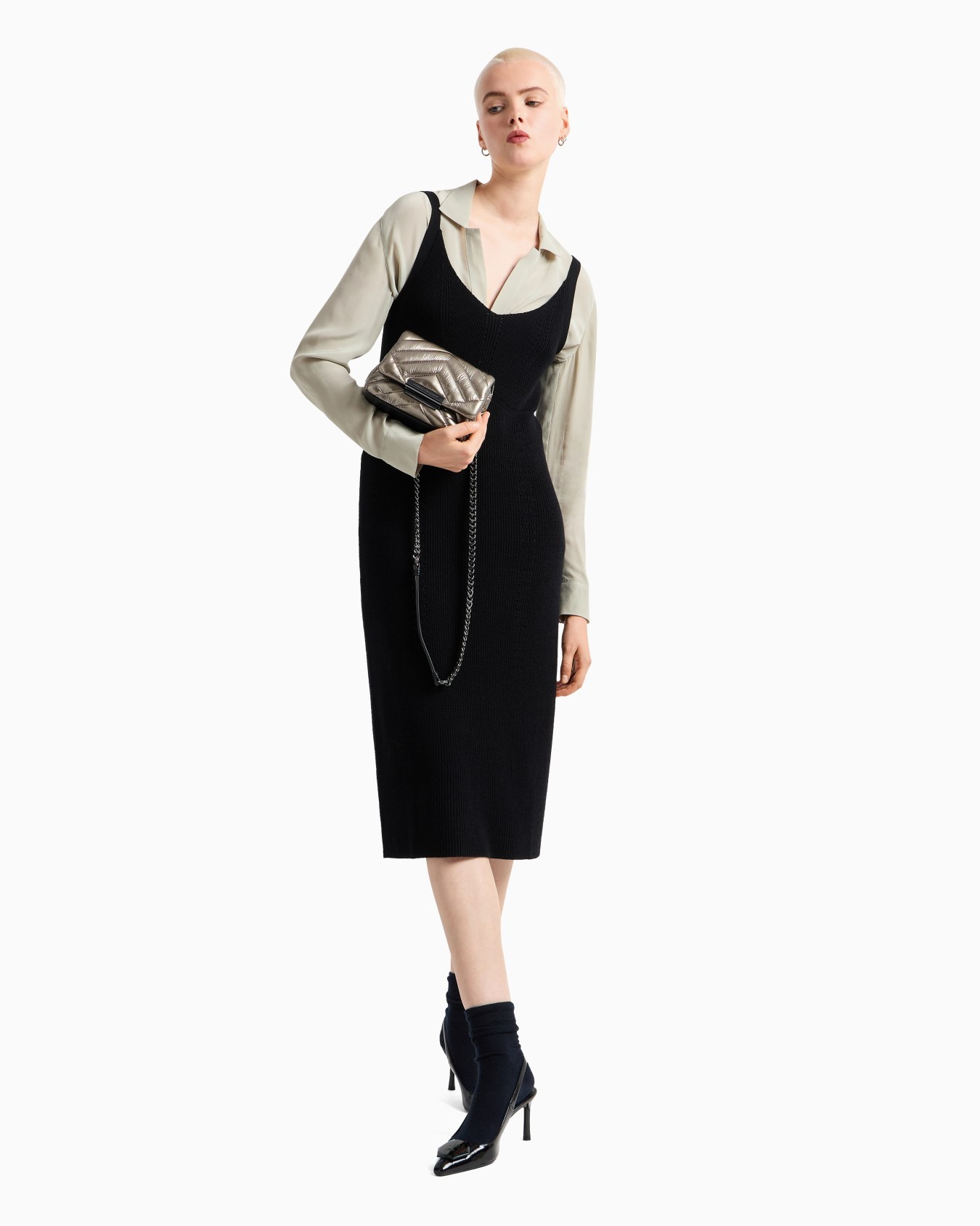 Vestido midi tubo de punto Diapositiva 3