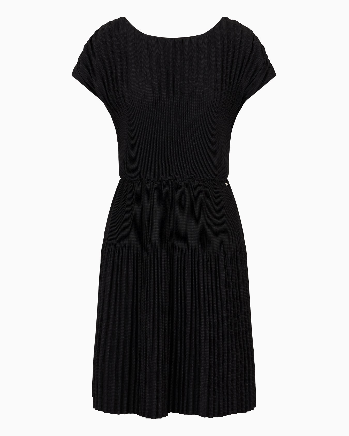 Pleated fabric midi dress Slide 0