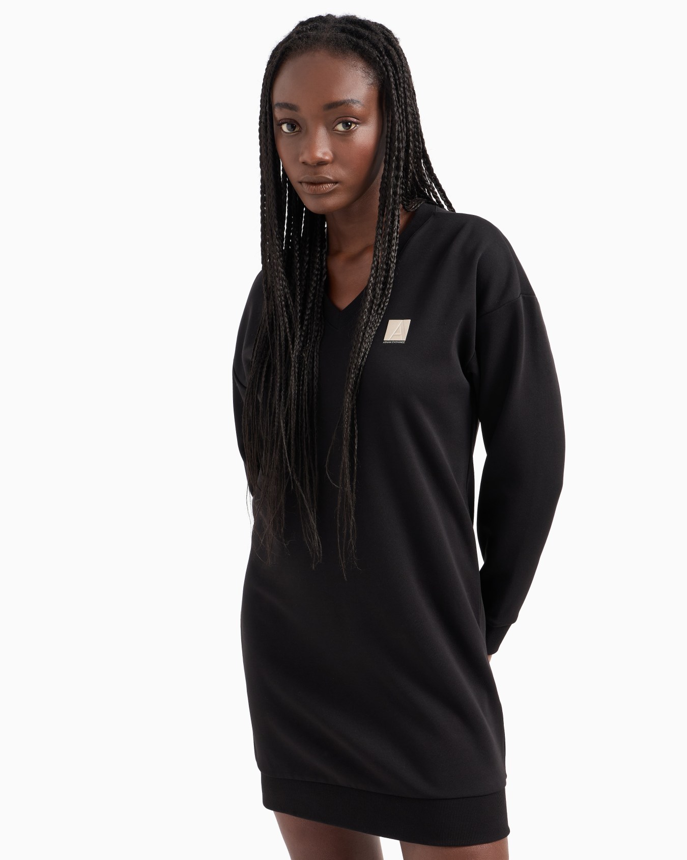 French terry midi dress with embroidered logo Slide 4