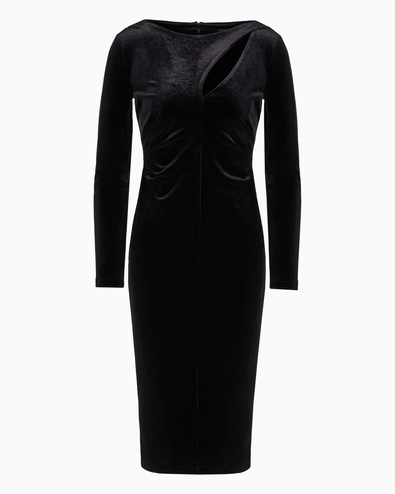 Velvet longuette dress with cut-out Slide 0