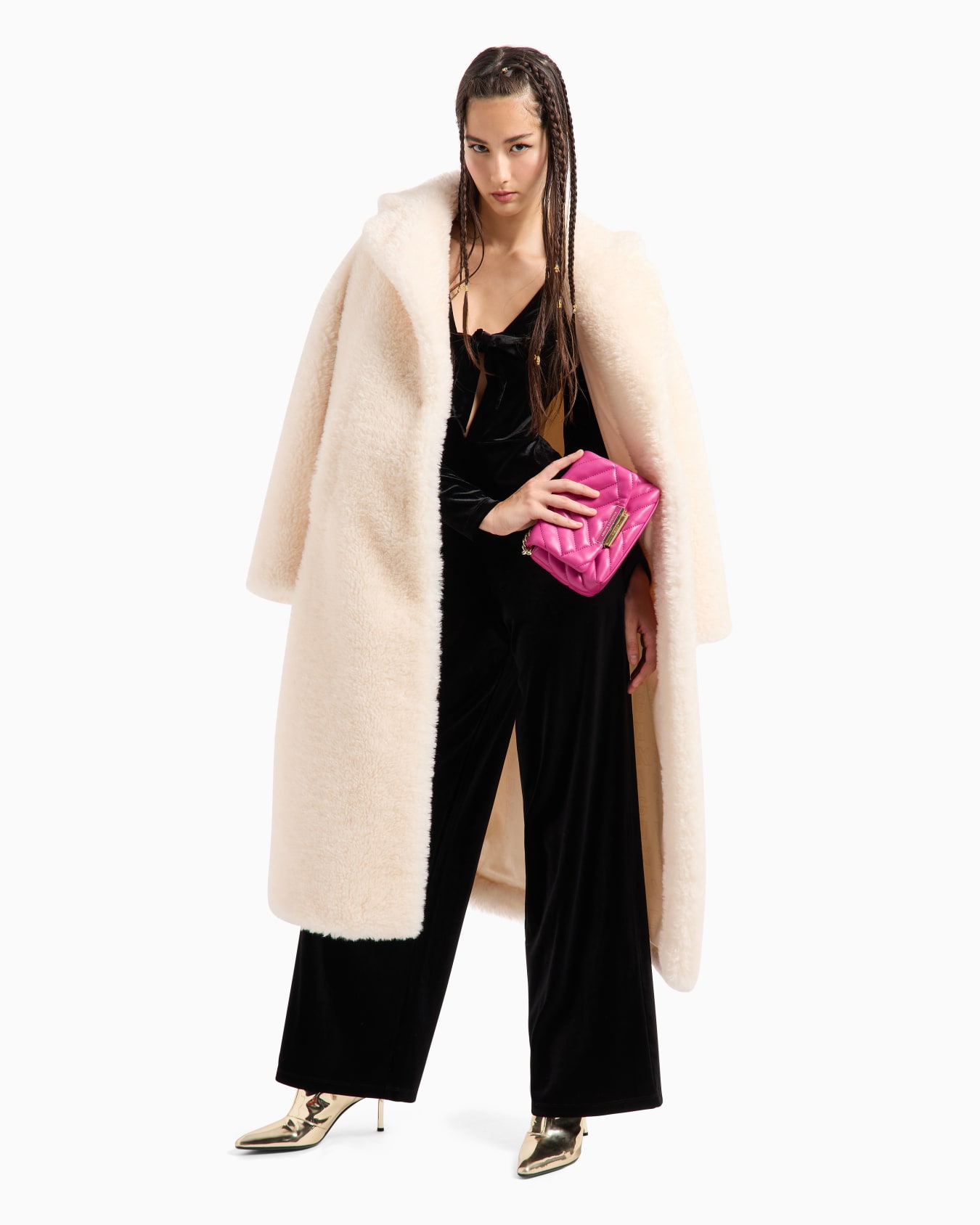 Robe midi avec col V et logo contrasté Diapositive 3
