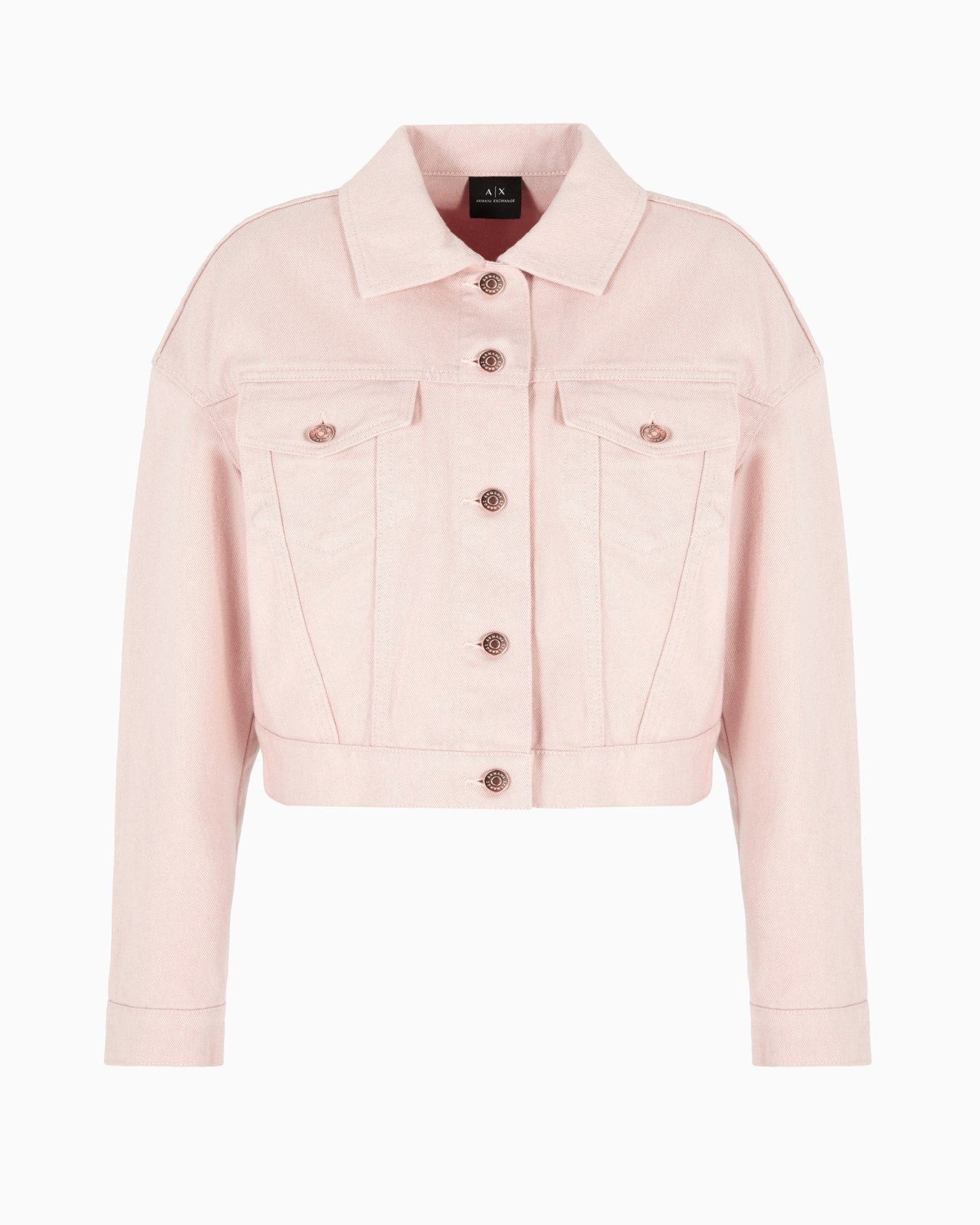 Cropped used effect denim jacket Slide 0