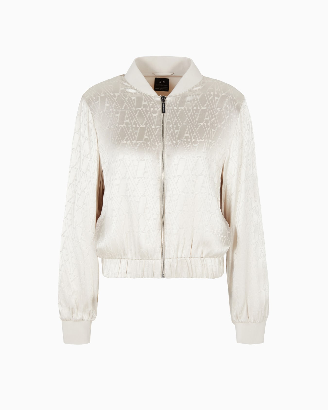 Bomber jacket in shiny fabric with allover ASV monogram Diapositiva 0