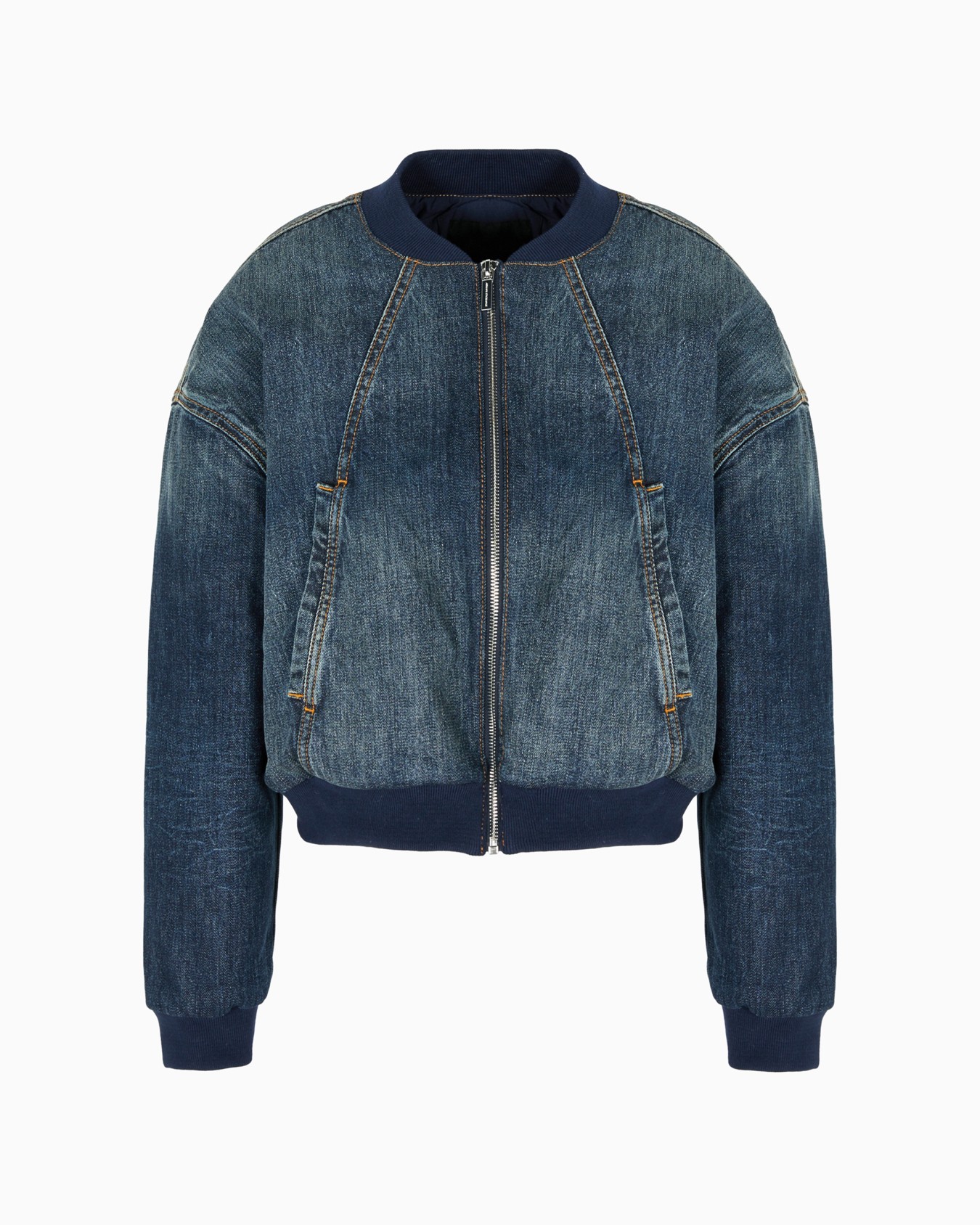 Chaqueta vaquera rígida con logo monograma en la espalda Diapositiva 0