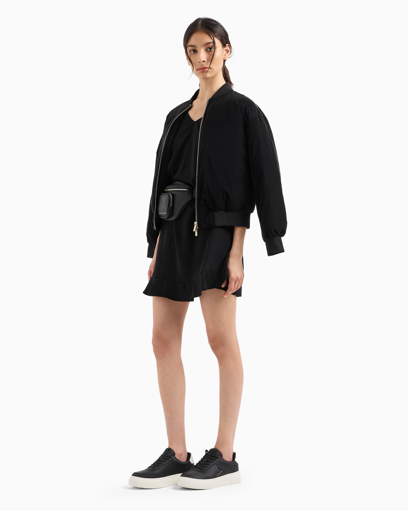 Velvet effect bomber blouson Slide 3