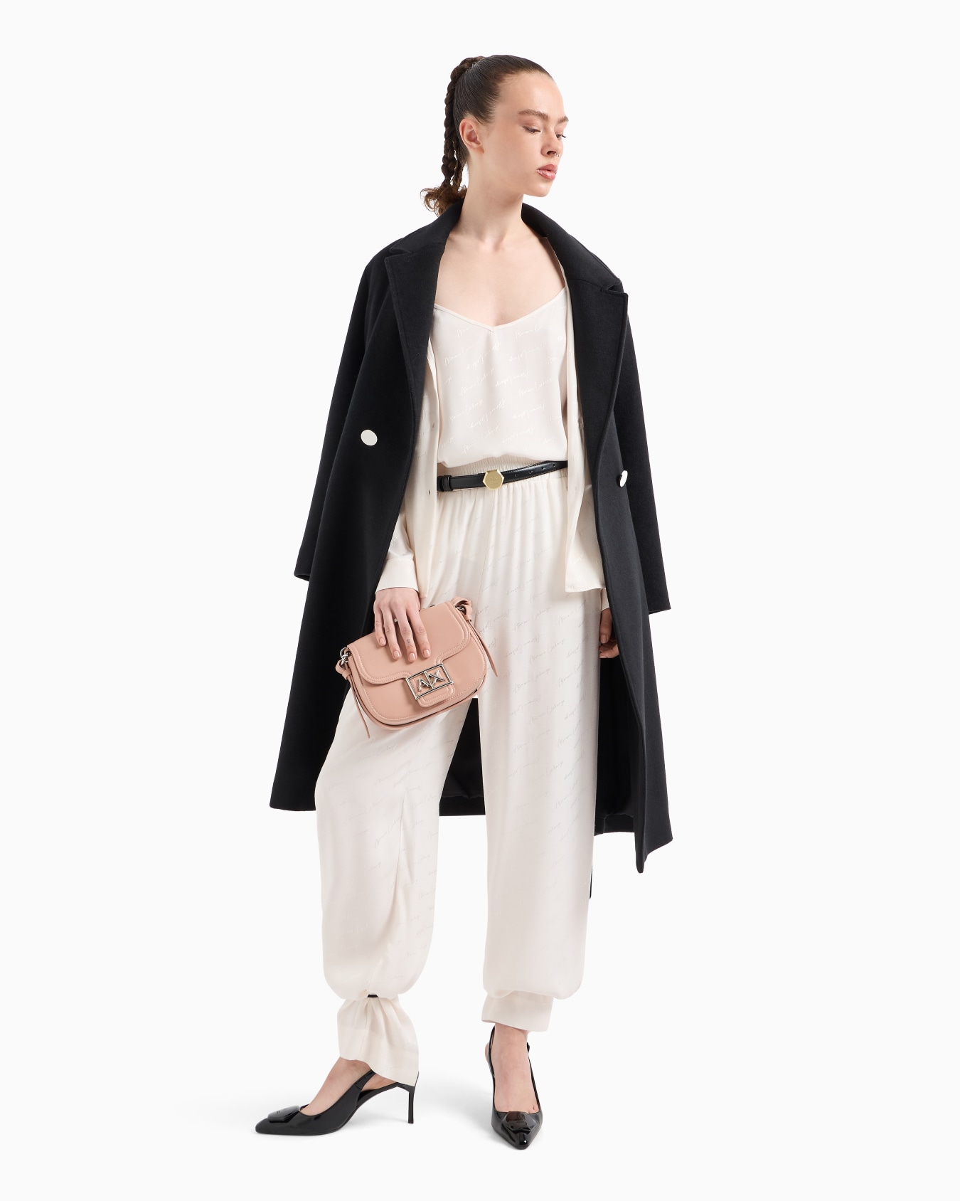 Camisa over-fit de tejido con logo por toda la prenda Diapositiva 3