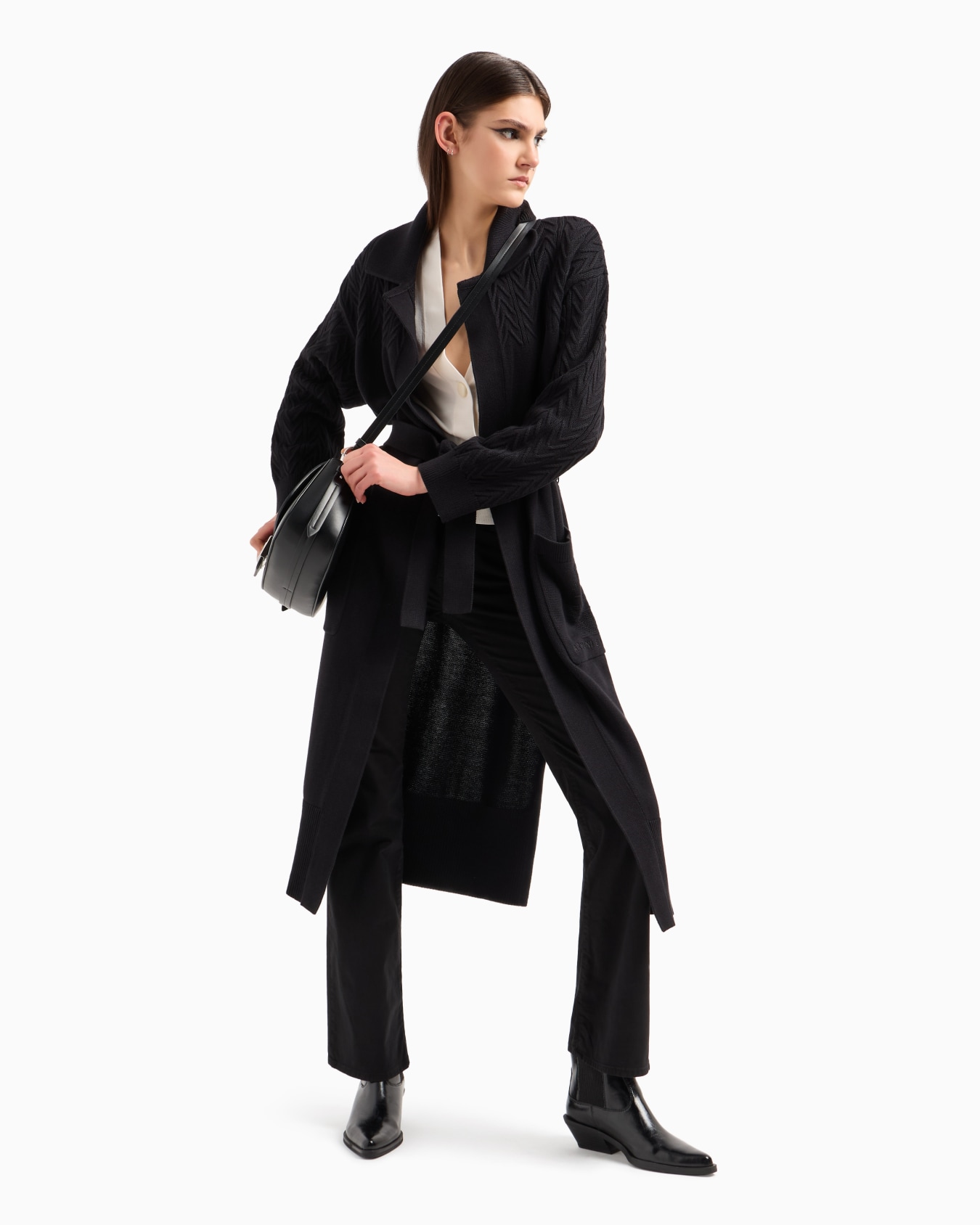 Maxi-cardigan lungo con cintura ASV Slide 3