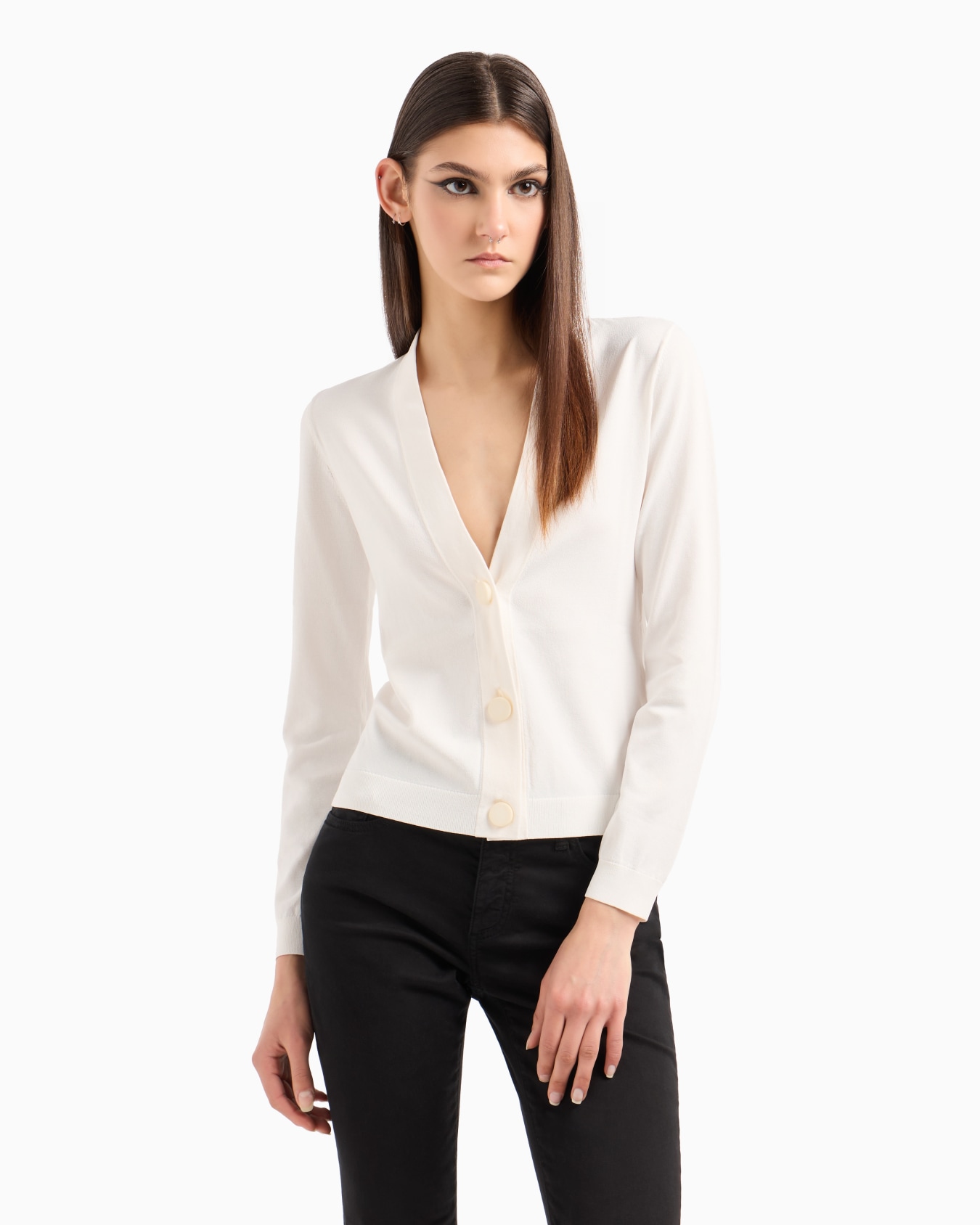 Recycelter Strick-Cardigan mit ASV-Monogramm-Patch Folie 1