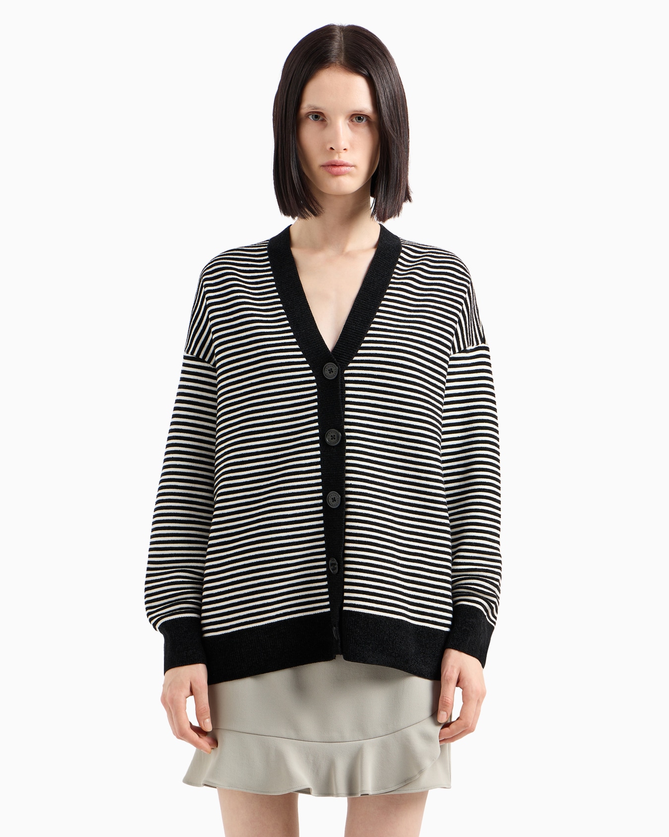 Striped knitted cardigan Slide 1
