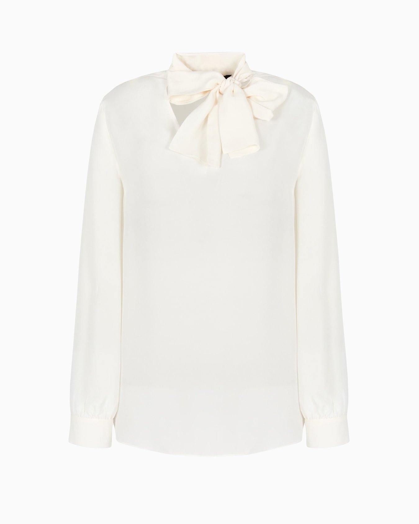 Camisa de crepé de China con lazo Diapositiva 0