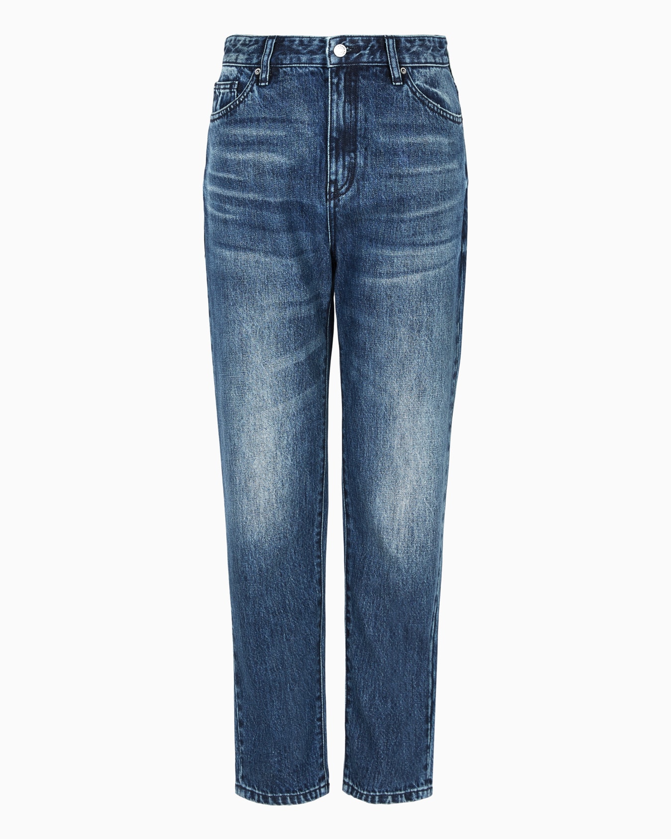 Vaqueros boyfriend cropped en denim rígido de algodón  Diapositiva 0