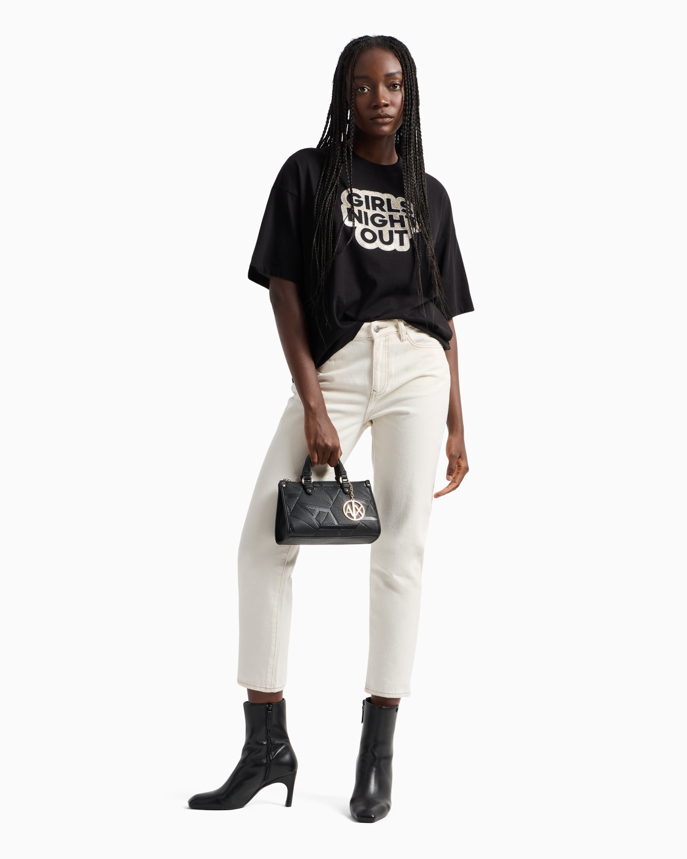 Kurze Boyfriend-Jeans aus festem -Baumwolldenim Folie 3