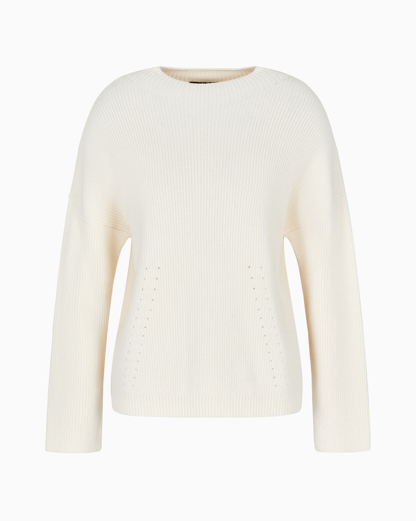 Ribbed sweater with perforated details Slide 0