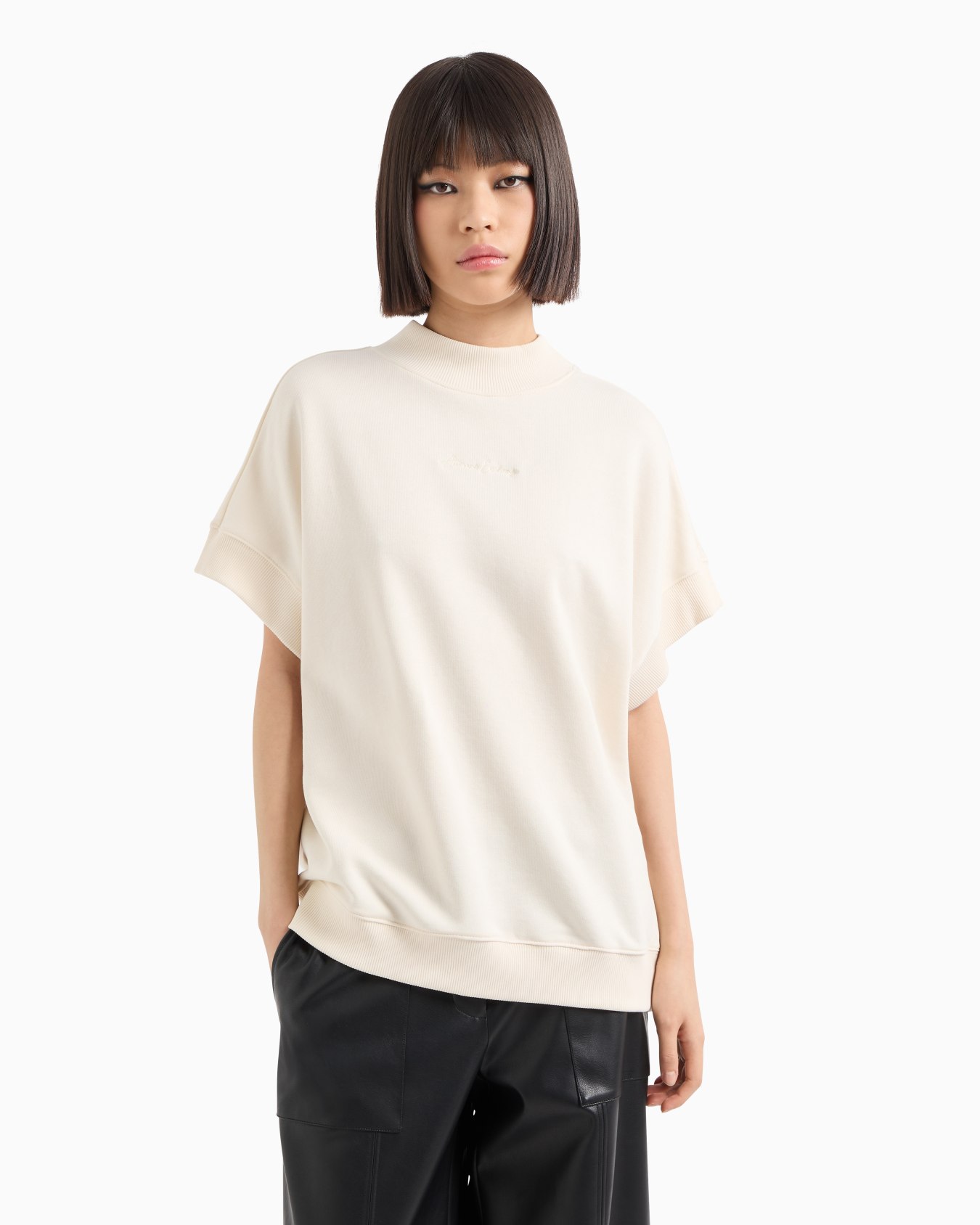 Kurzärmeliges Rollkragen-Sweatshirt aus ASV-Bio-Baumwolle Folie 1
