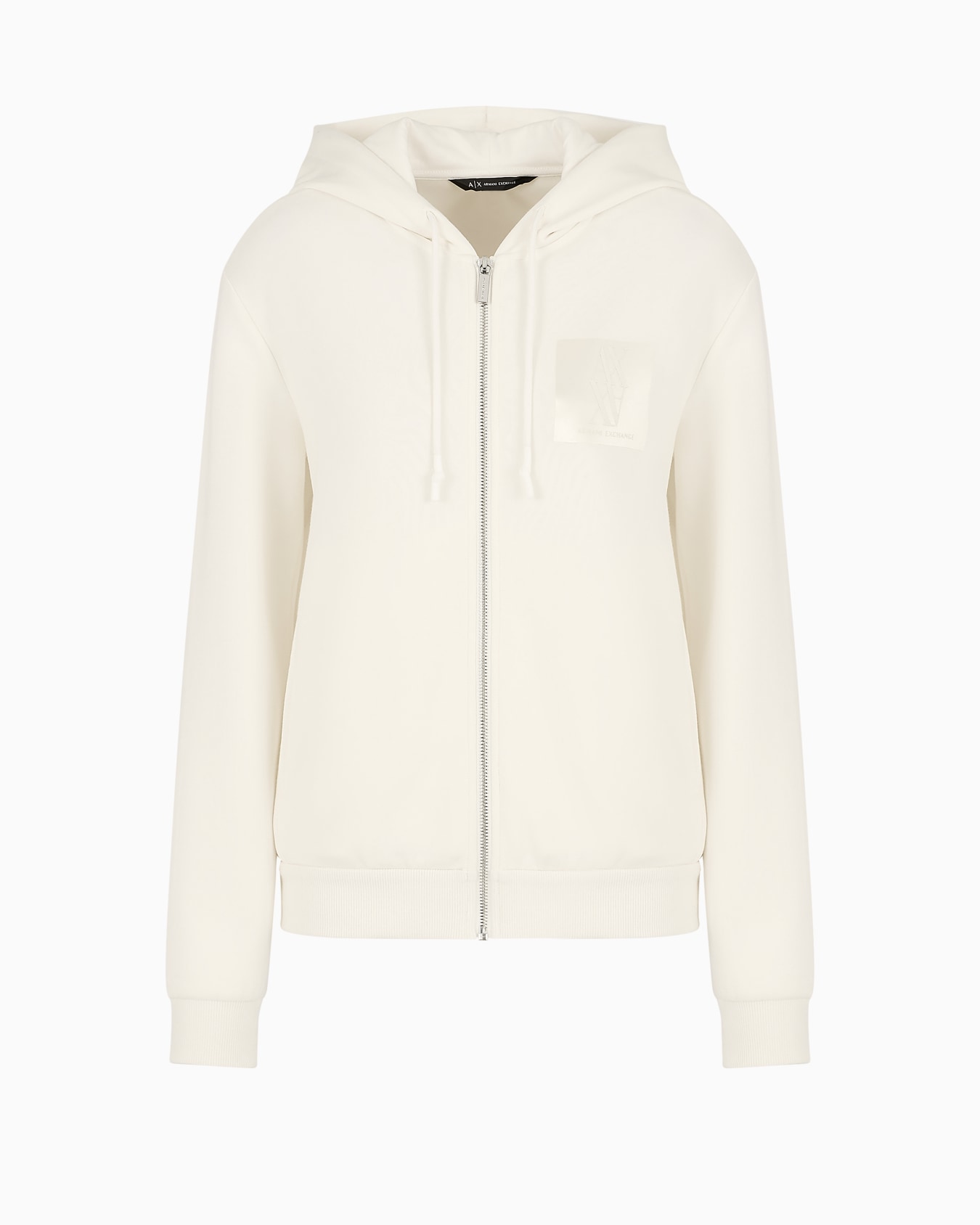 Zip-up hoodie with monogram logo patch Slide 0