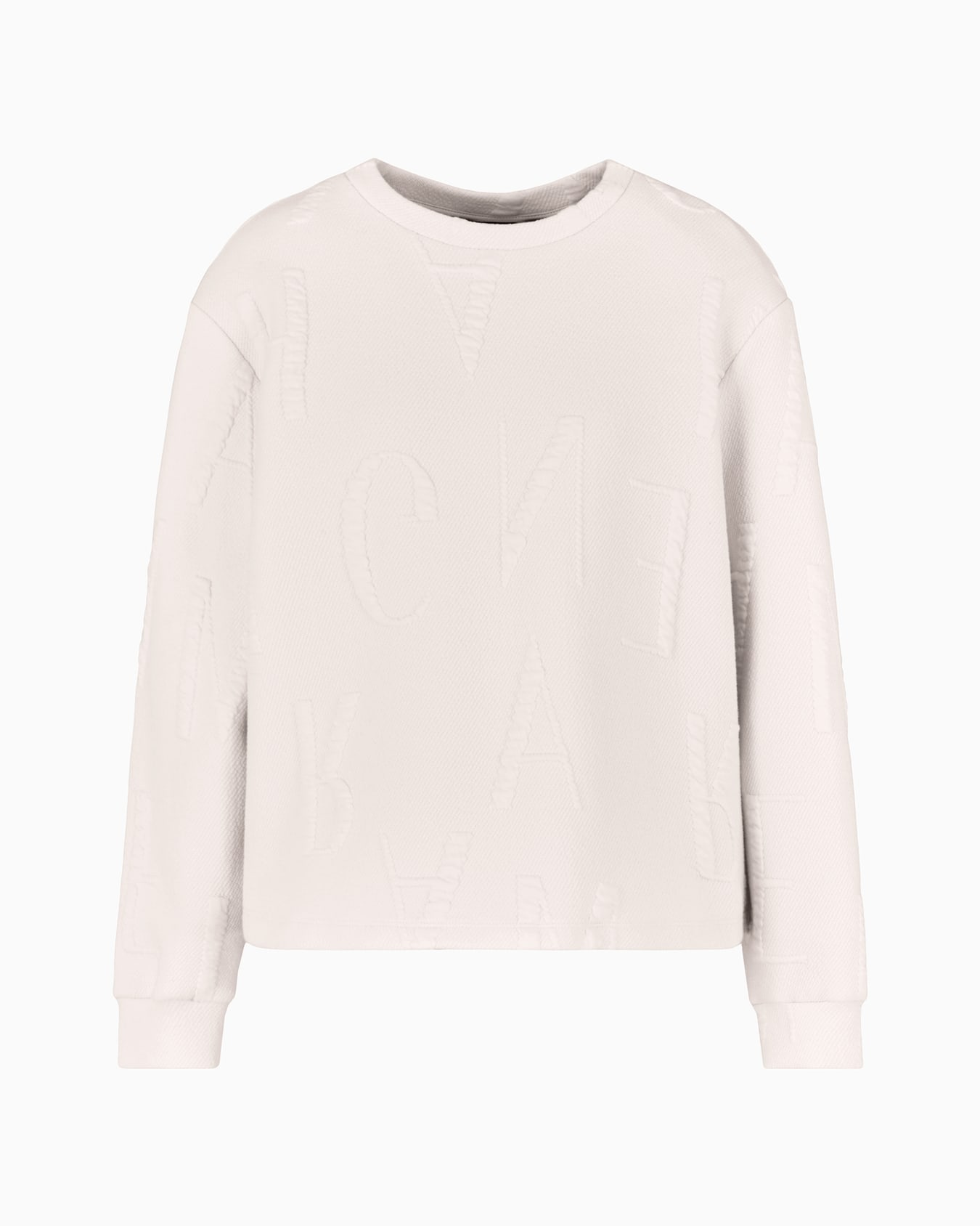 Crewneck sweatshirt with embossed lettering in tone Slide 0