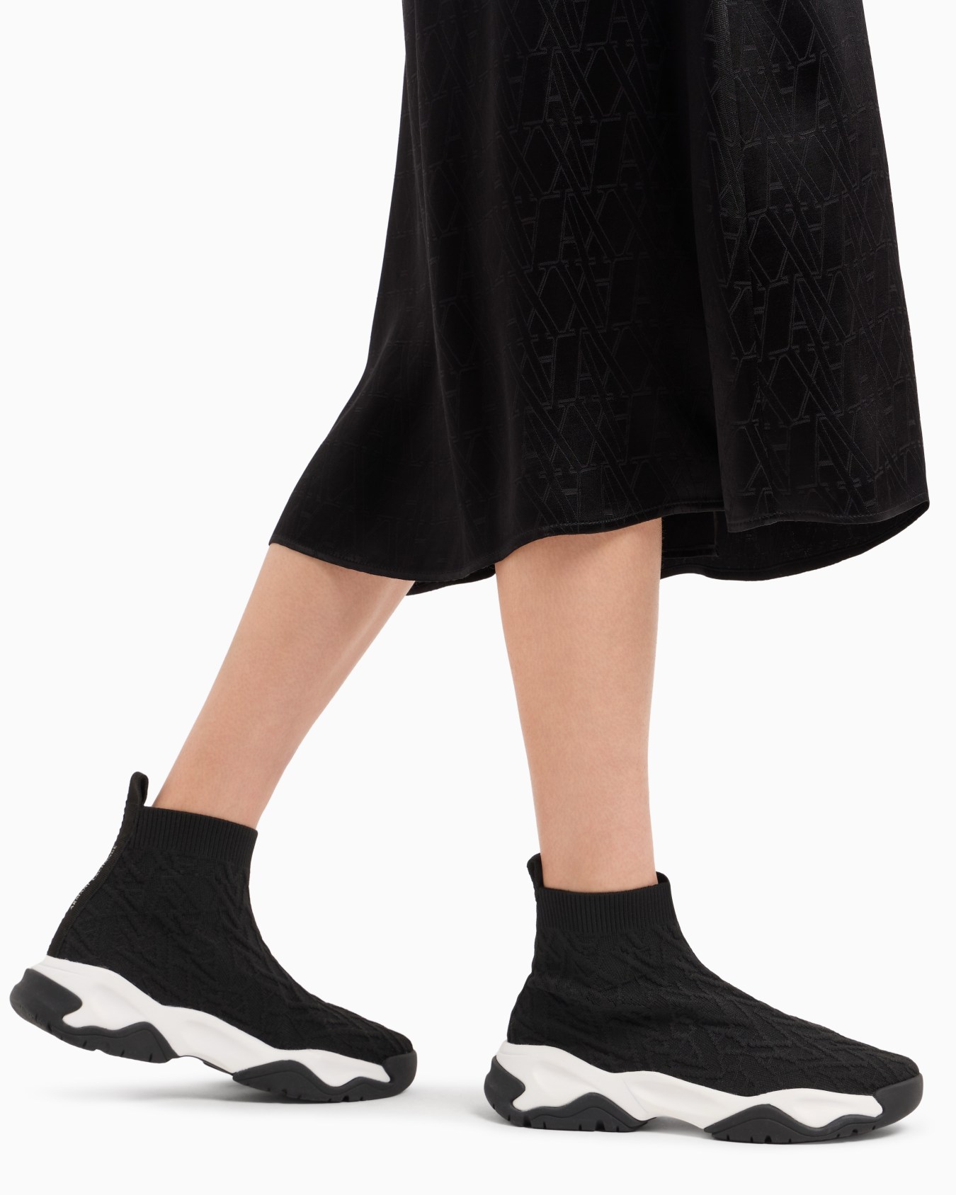 ASV Monogram Satin Midi Skirt Slide 4