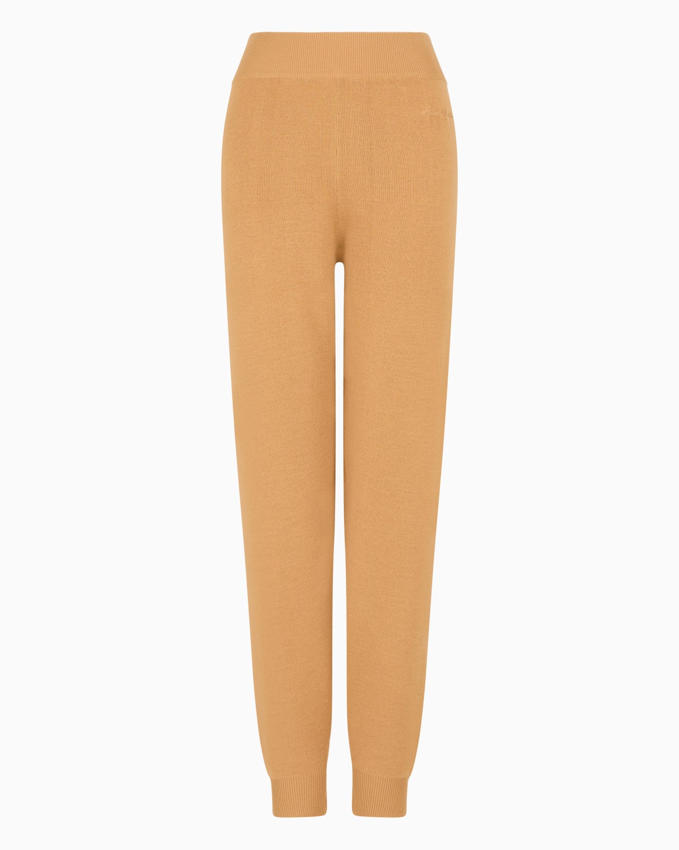 Soft yarn jogger pants with embroidered logo Slide 0