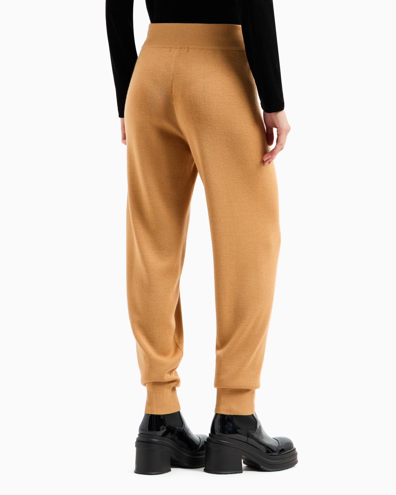 Soft yarn jogger pants with embroidered logo Slide 2