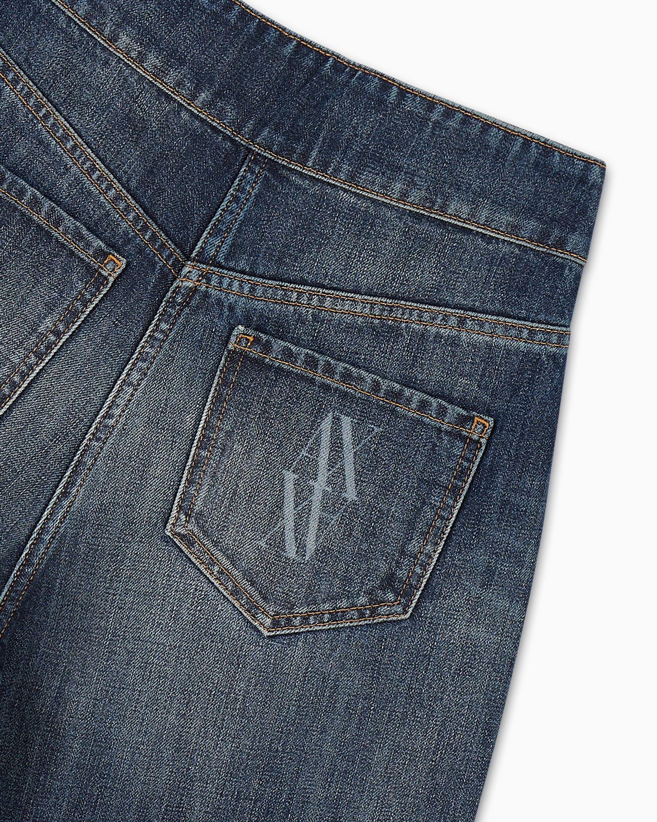 Cotton denim boyfriend jeans with embroidered logo on the pocket Slide 5