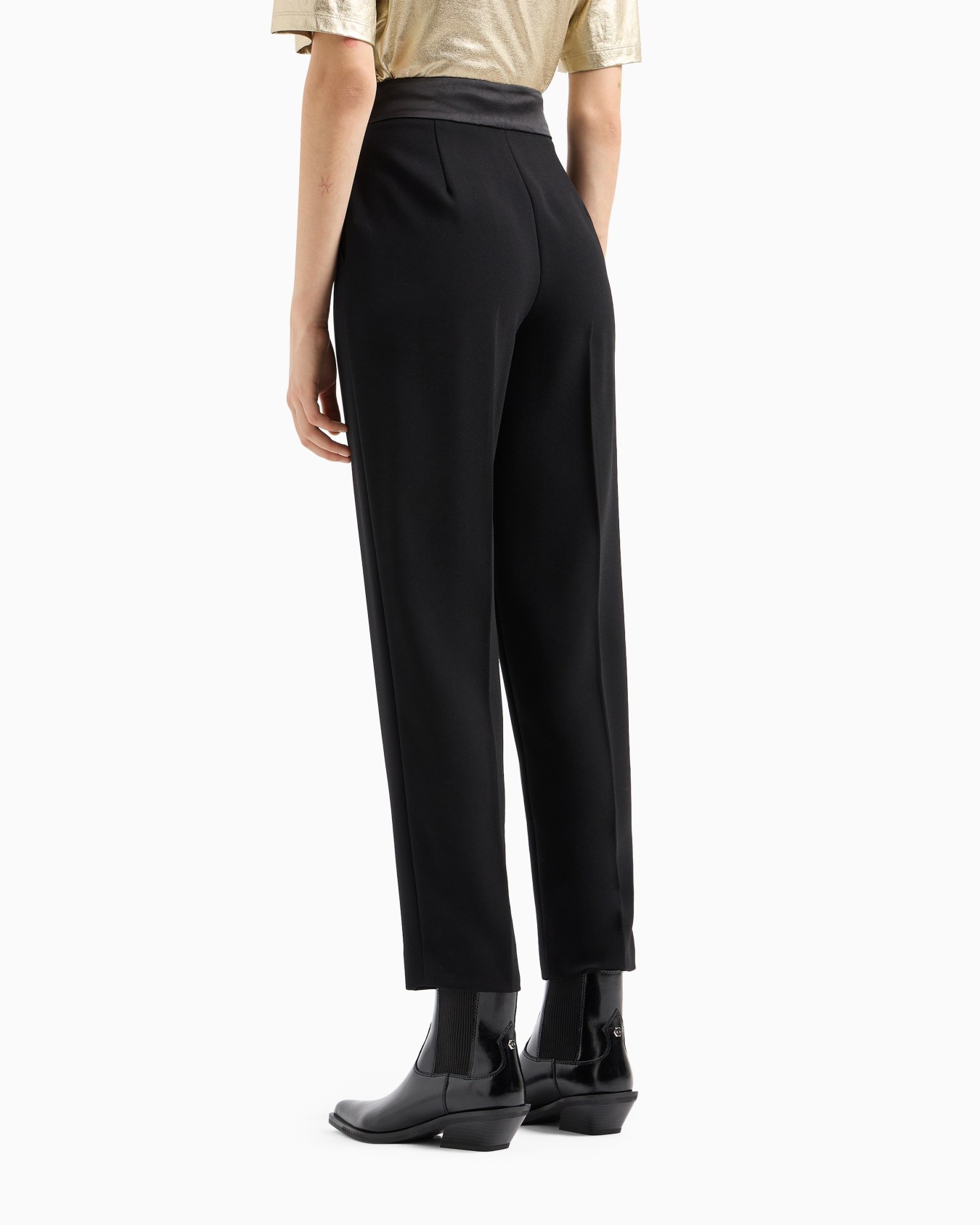 Cady cigarette trousers with satin band Slide 2