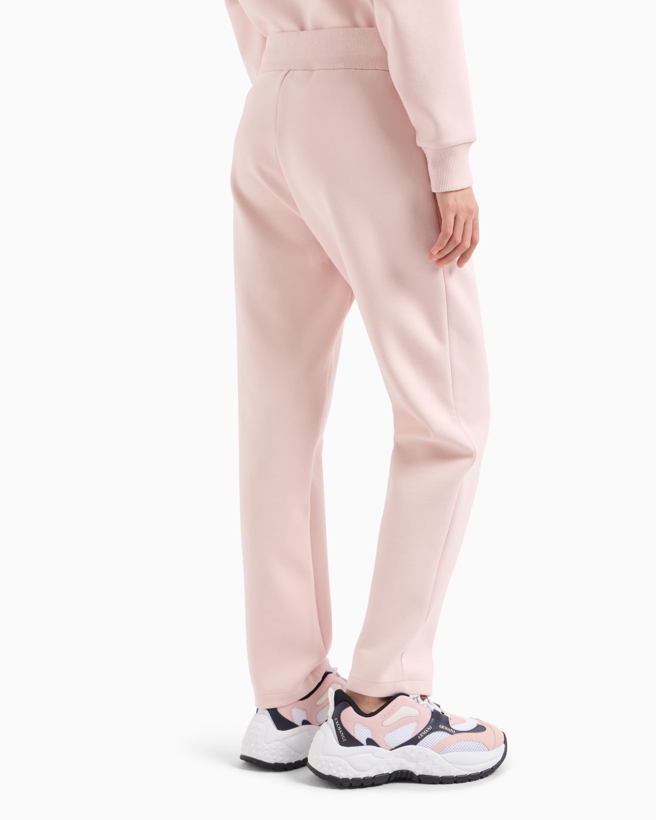 Pantalón jogger de tejido elástico con logo de strass Diapositiva 2