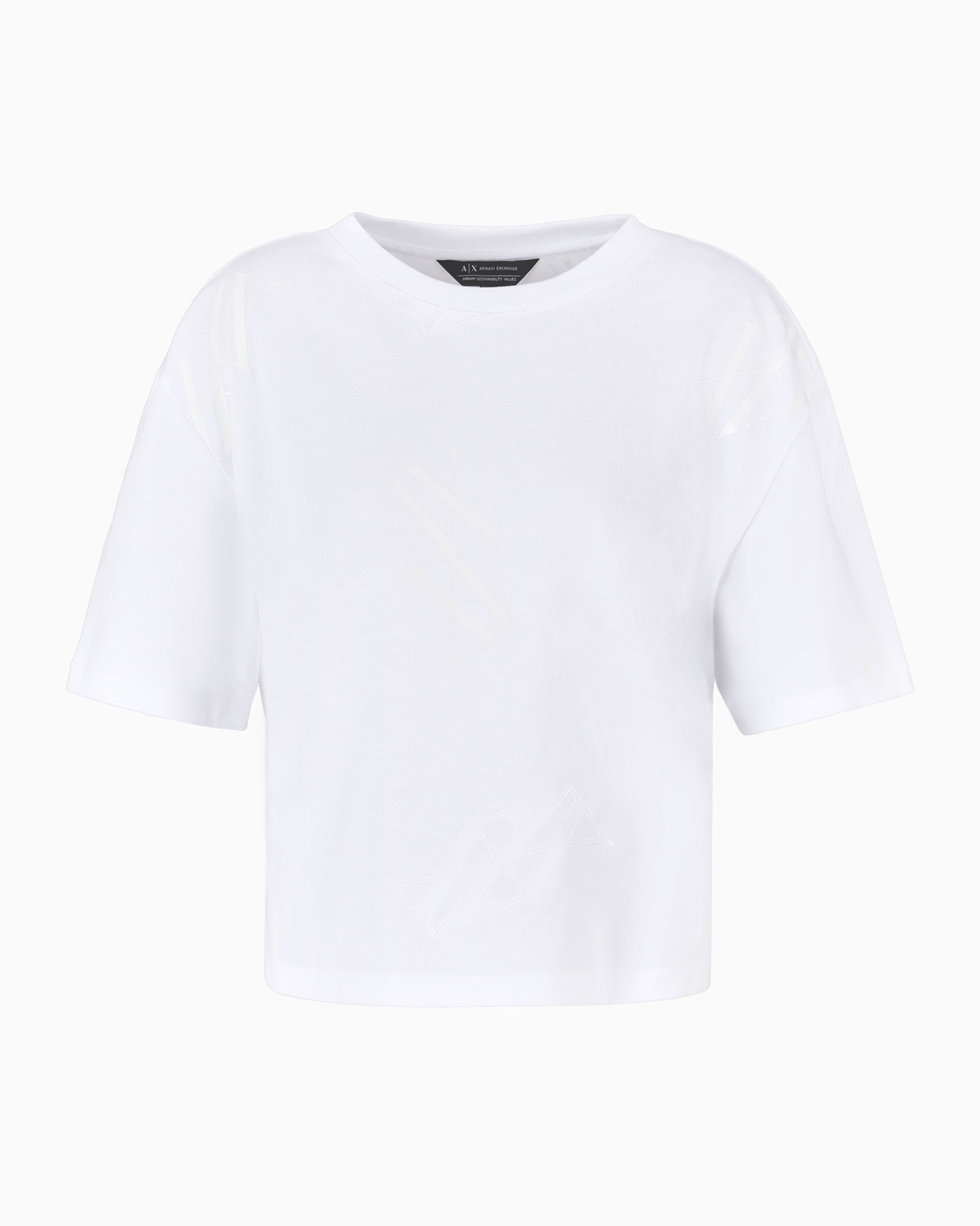 Cropped T-shirt with monogram logo in ASV cotton Slide 0