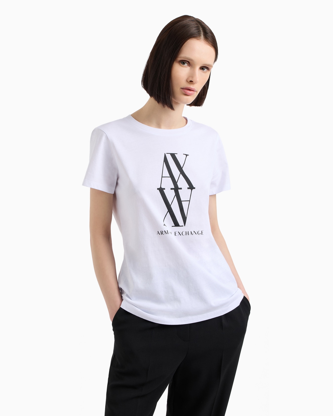 Regular fit cotton jersey T-shirt with monogram Slide 1
