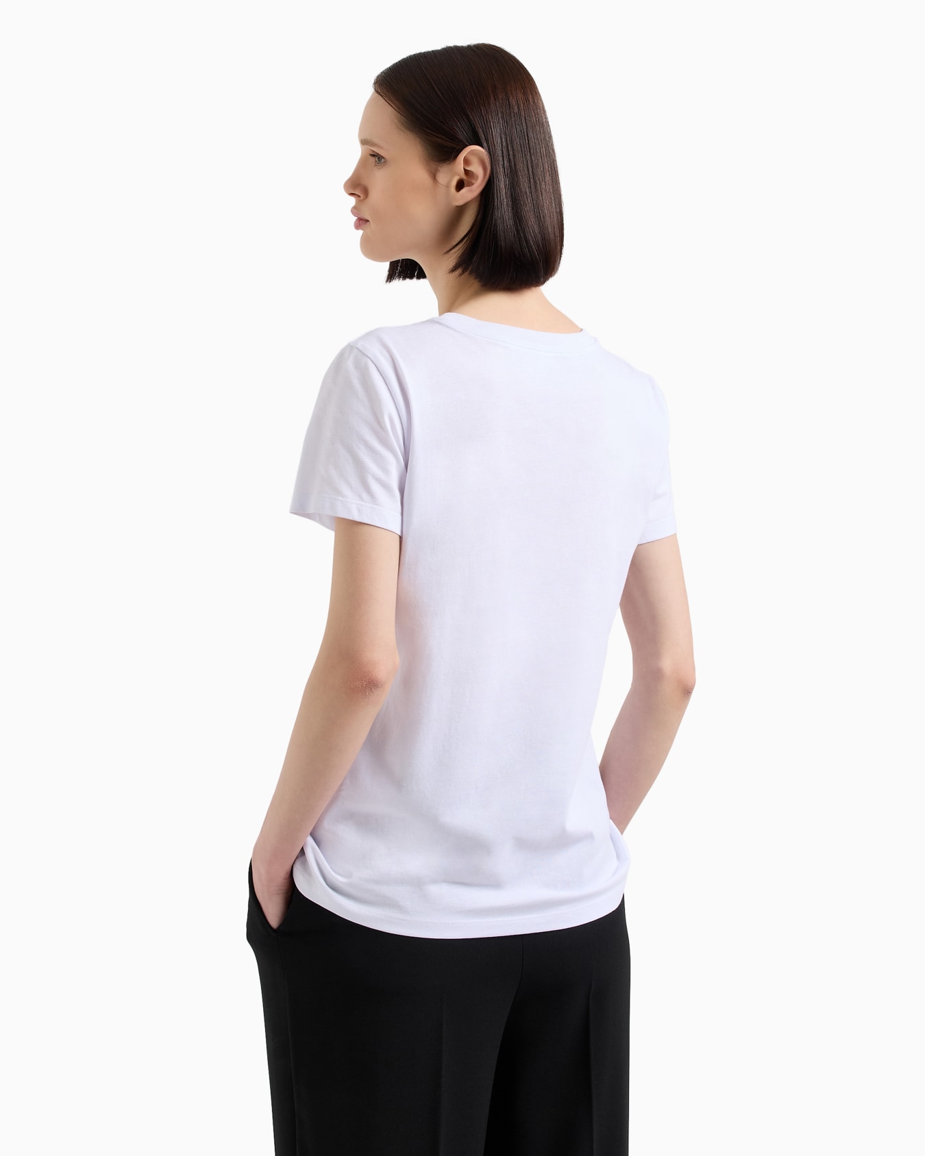 Regular fit cotton jersey T-shirt with monogram Slide 2