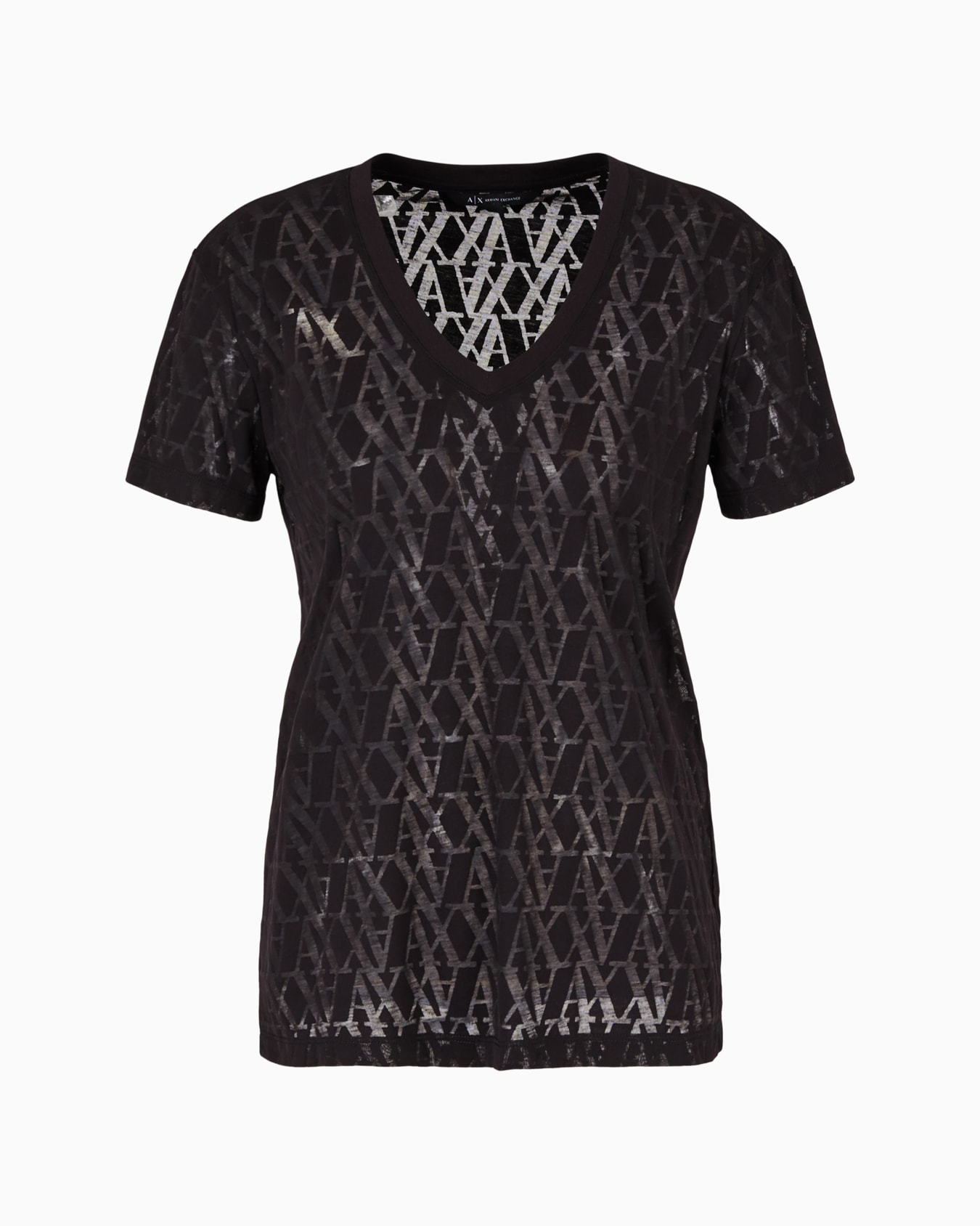 Regular fit T-shirt in flamed fabric with allover monogram Slide 0