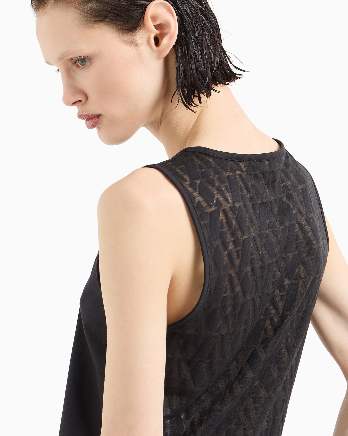 Top with back in flamed monogram fabric Slide 4