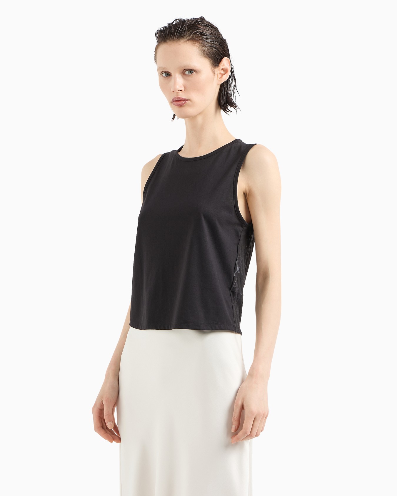 Top with back in flamed monogram fabric Slide 1