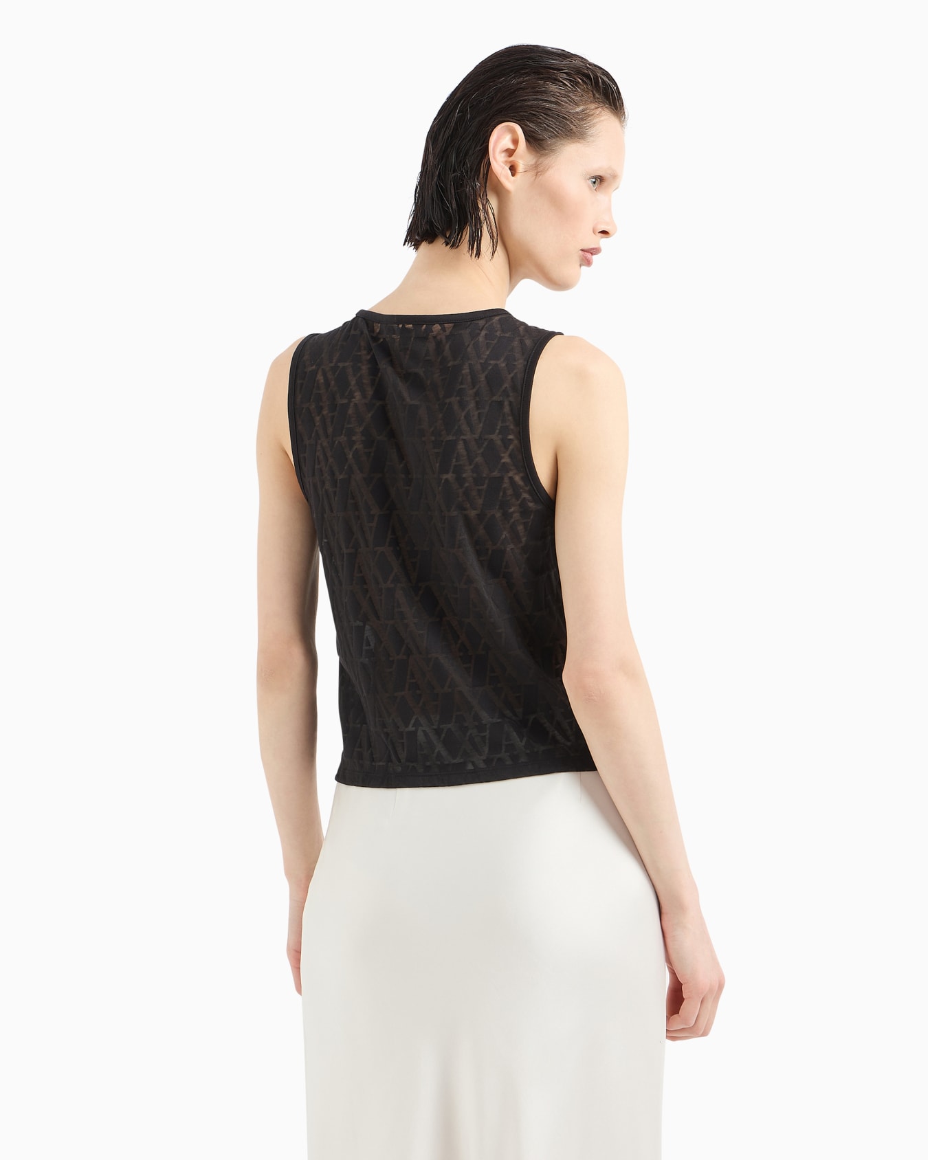 Top with back in flamed monogram fabric Slide 2