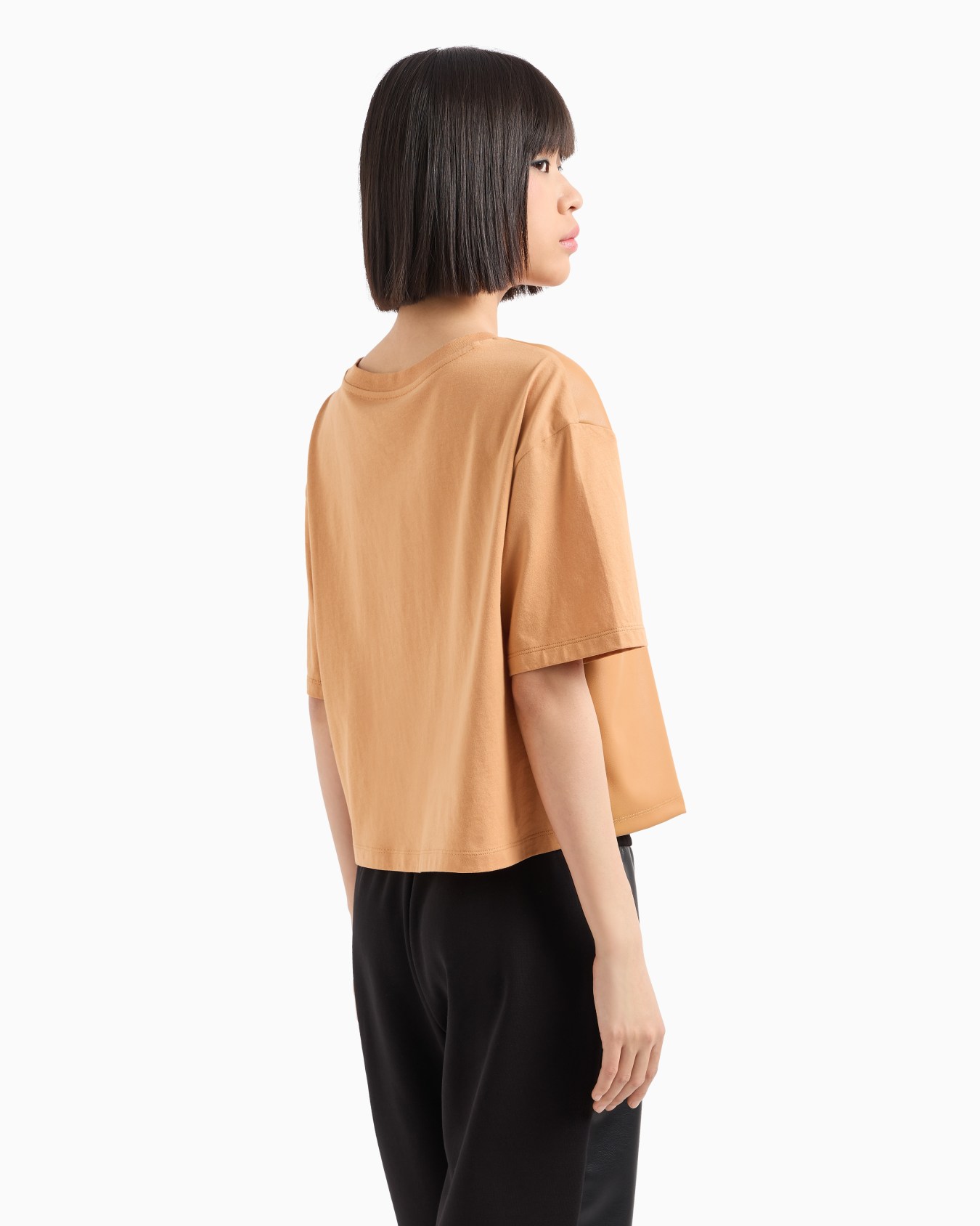 Cropped fit T-shirt with ASV fabric embossed logo Slide 2