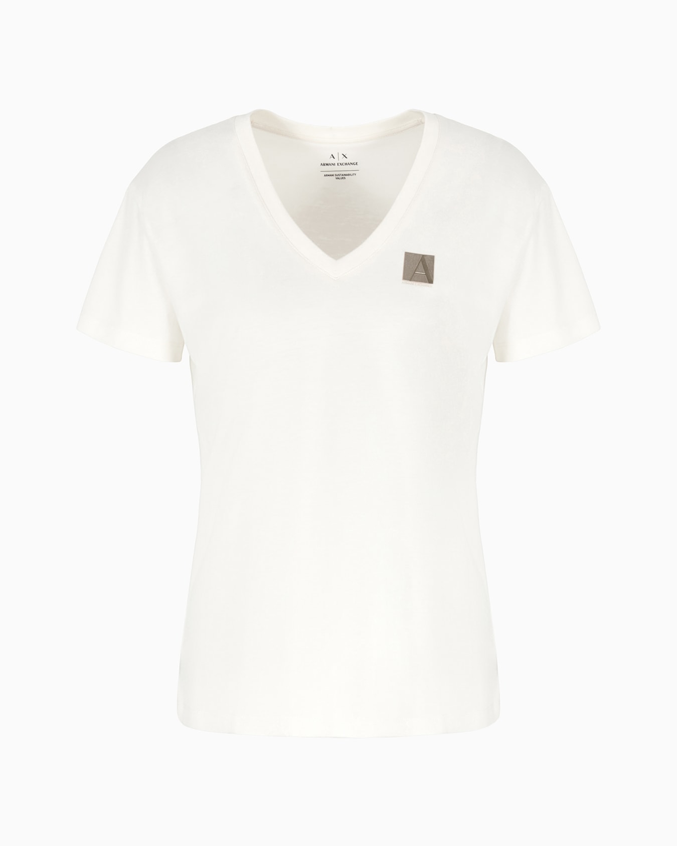 Regular fit V-neck T-shirt with logo Slide 0