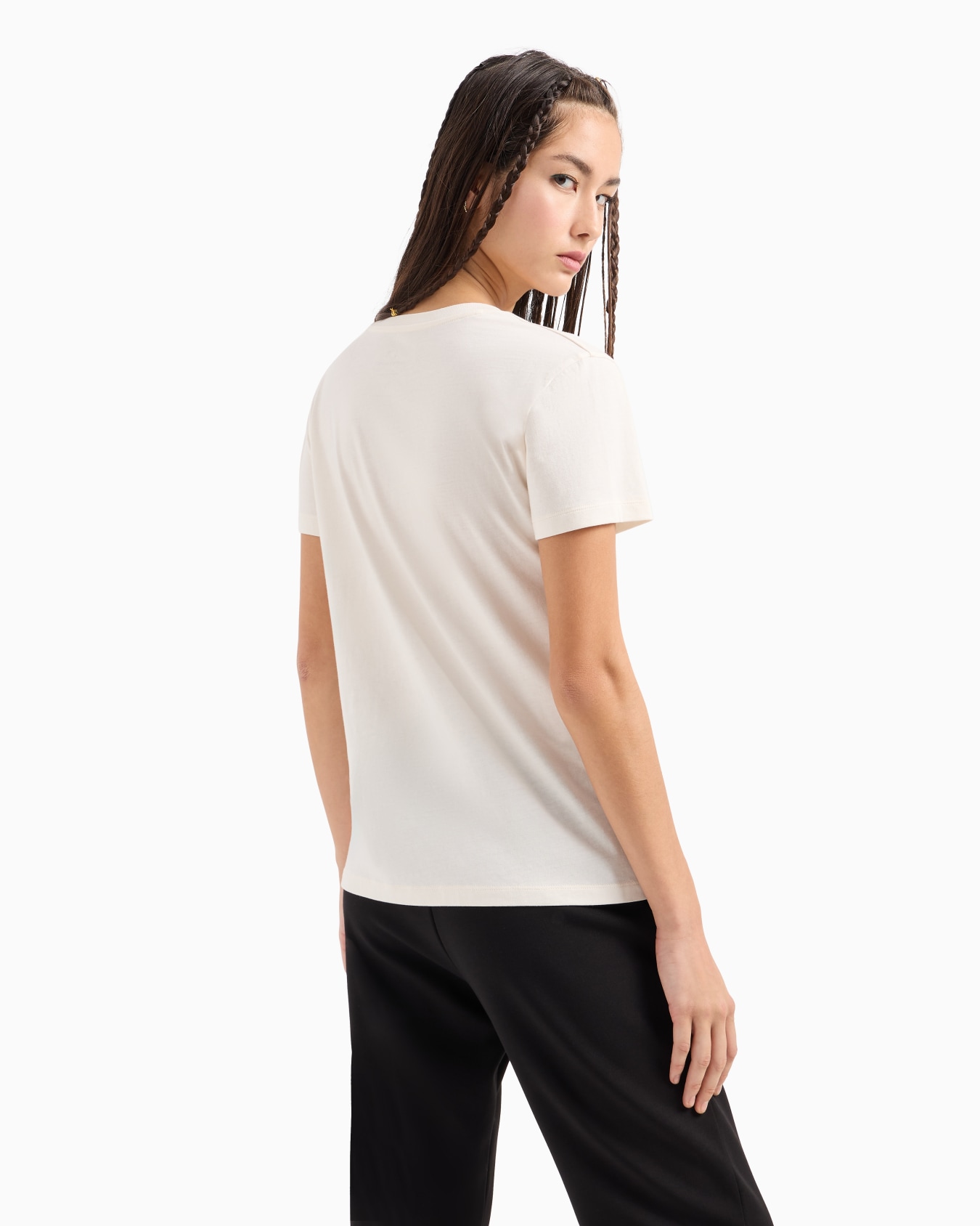 Regular fit V-neck T-shirt with logo Slide 2