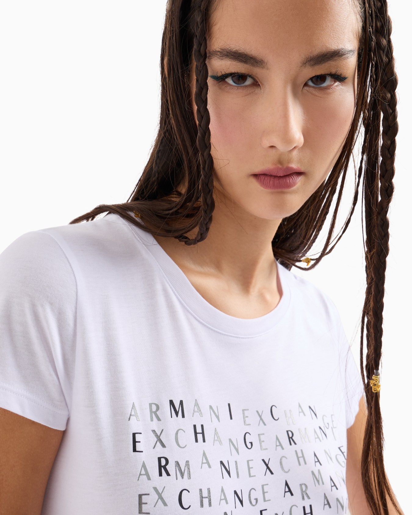 Slim fit T-shirt with logo lettering Slide 4
