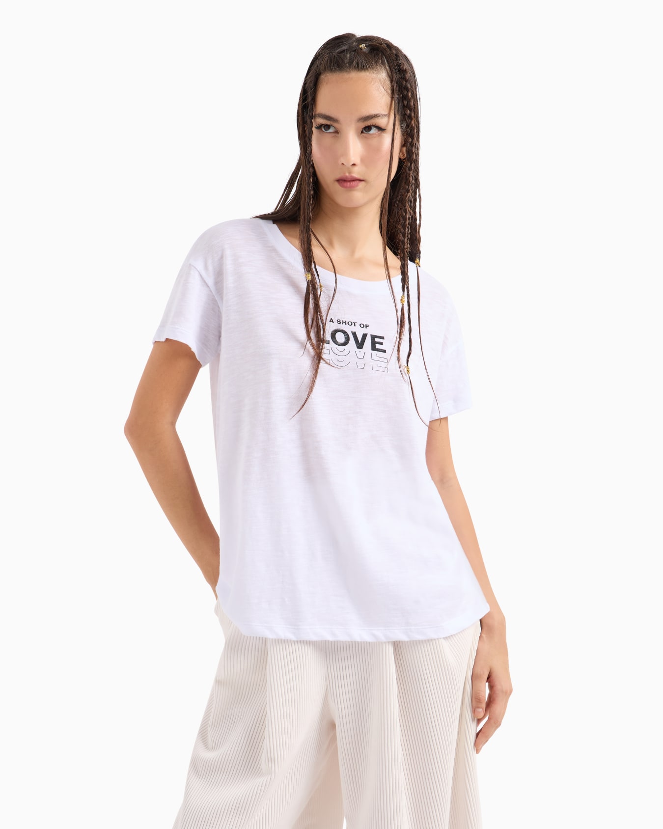 Relaxed fit T-shirt with "A shot of love" writing Slide 1