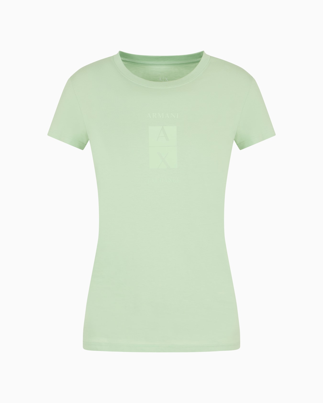 Slim fit pima cotton t-shirt with tone-on-tone logo Slide 0