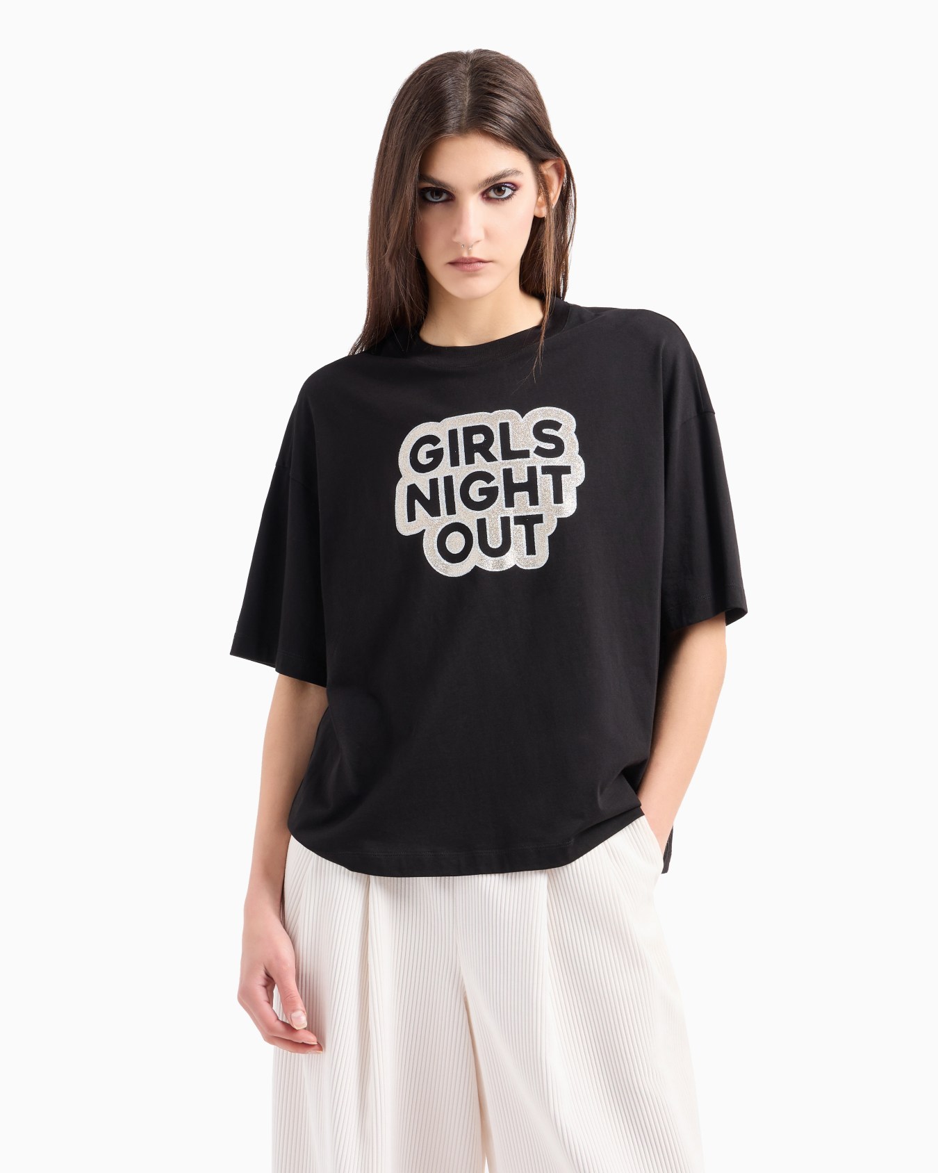 Camiseta de corte relajado para salir de noche para niñas en tejido ASV Diapositiva 1
