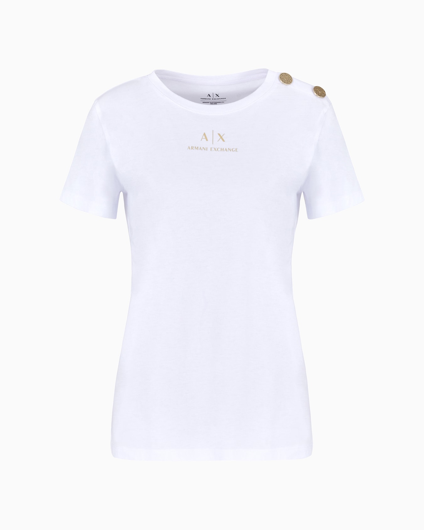 Camiseta regular fit de algodón orgánico ASV con detalle en los hombros Diapositiva 0