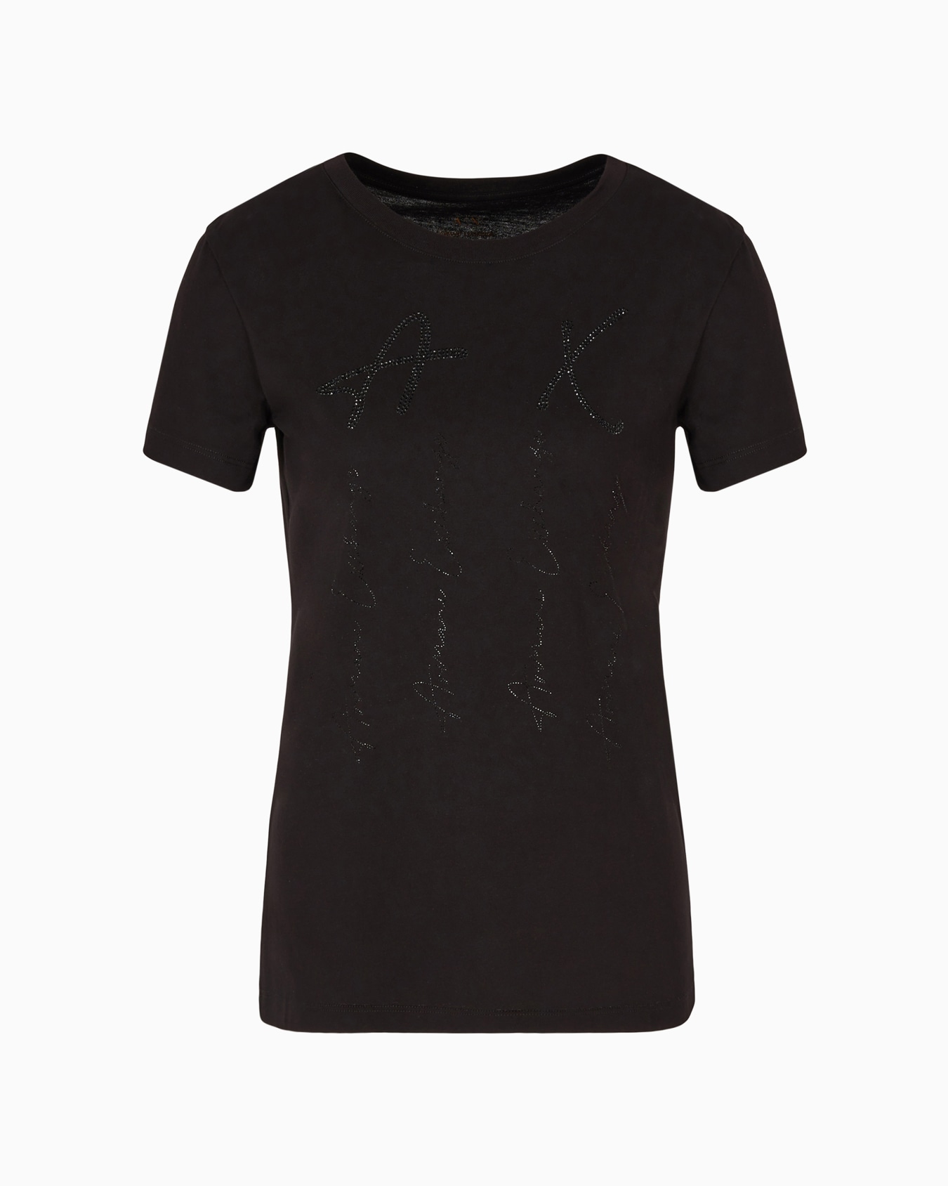 Regular fit T-shirt with rhinestone logo Slide 0