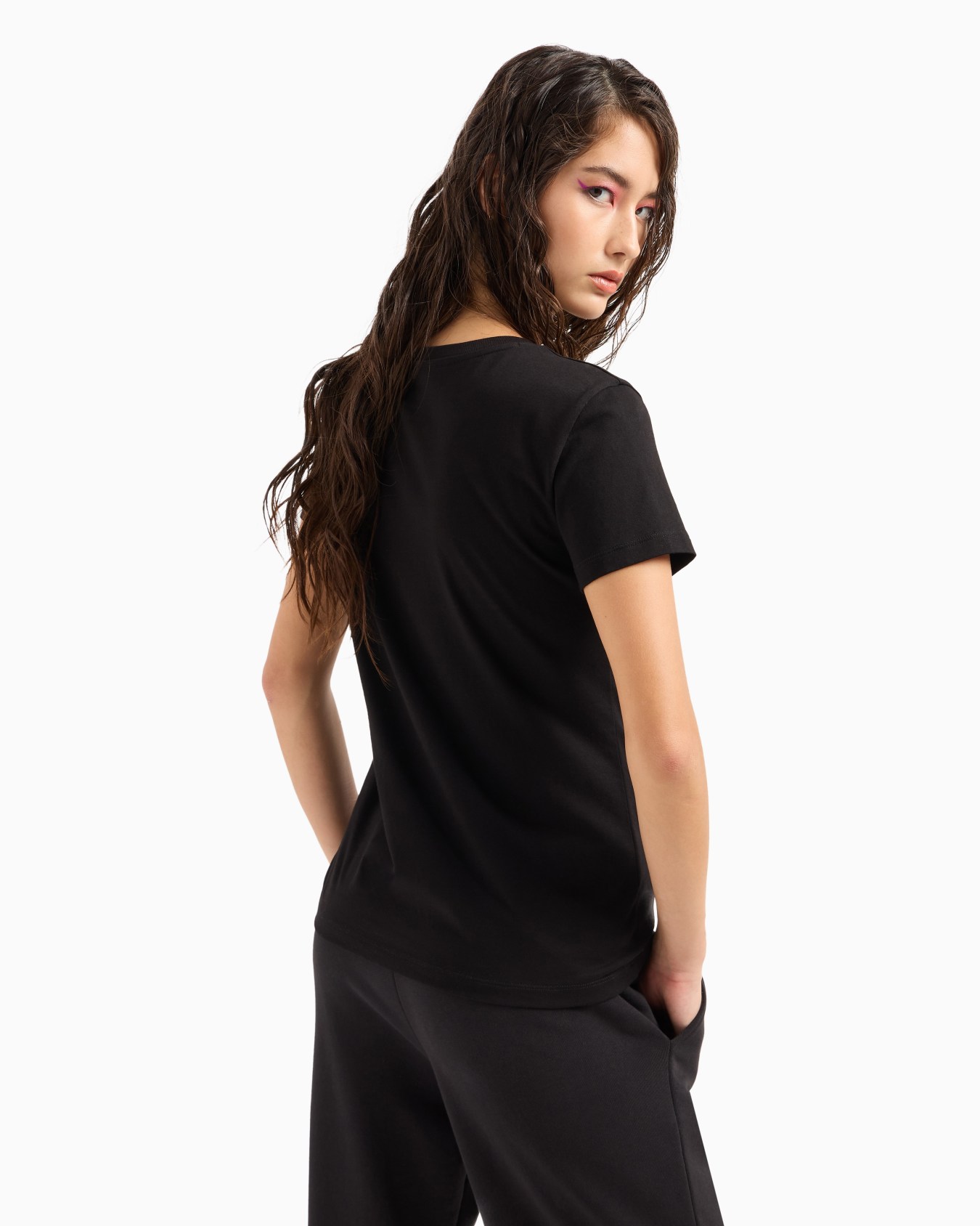 Regular fit T-shirt with rhinestone logo Slide 2