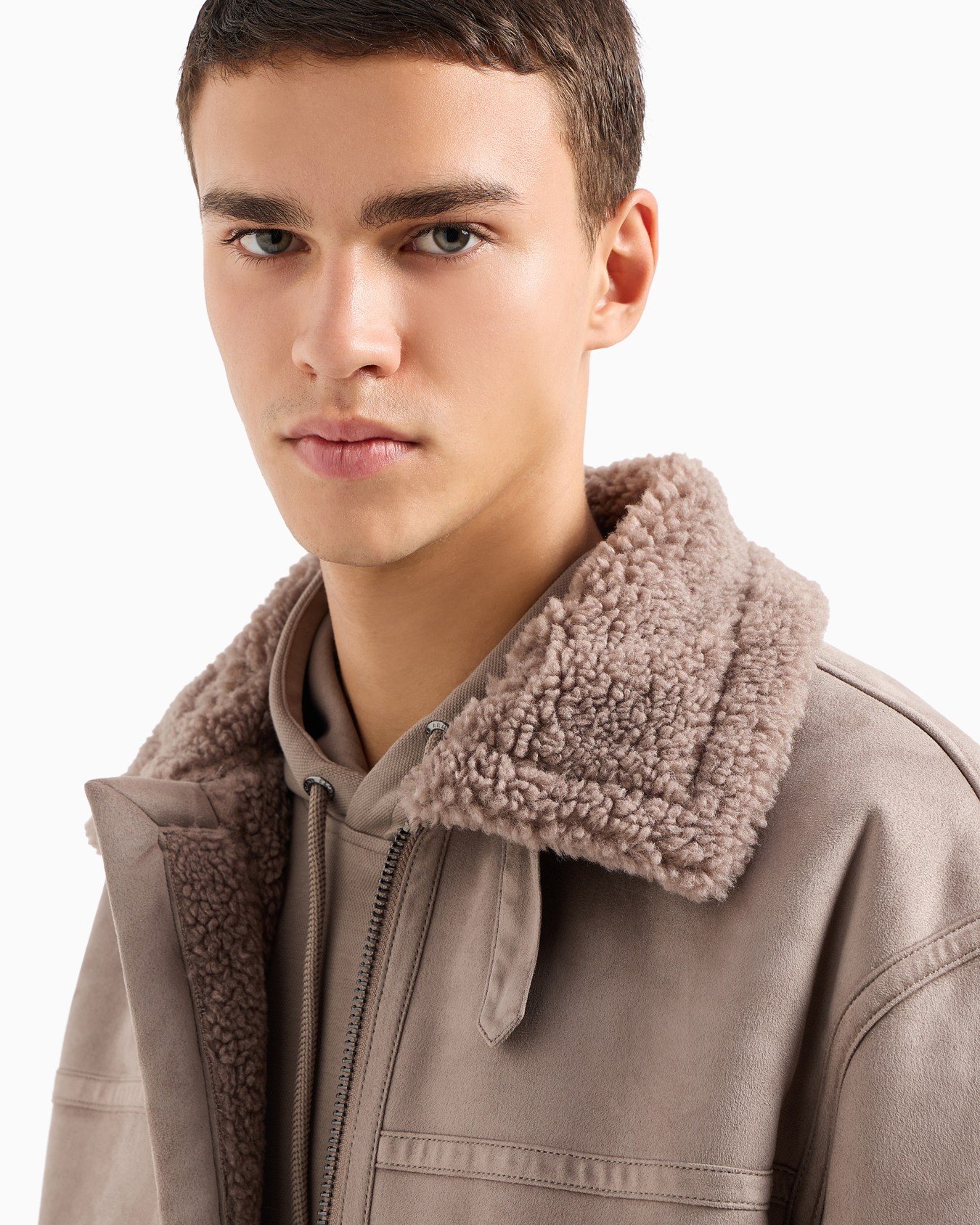 Coated fabric jacket with soft interior A Line Slide 4